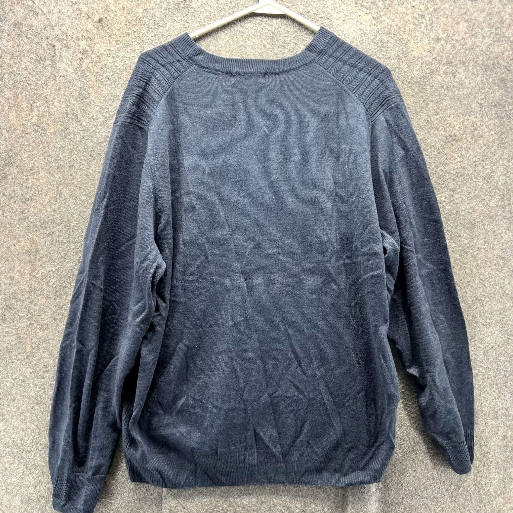 Vintage Alan Flusser Sweater Mens XL Gray V-Neck Cable-Knit Long Sleeve Pullover Size US XL / EU 56 / 4 - 2 Thumbnail