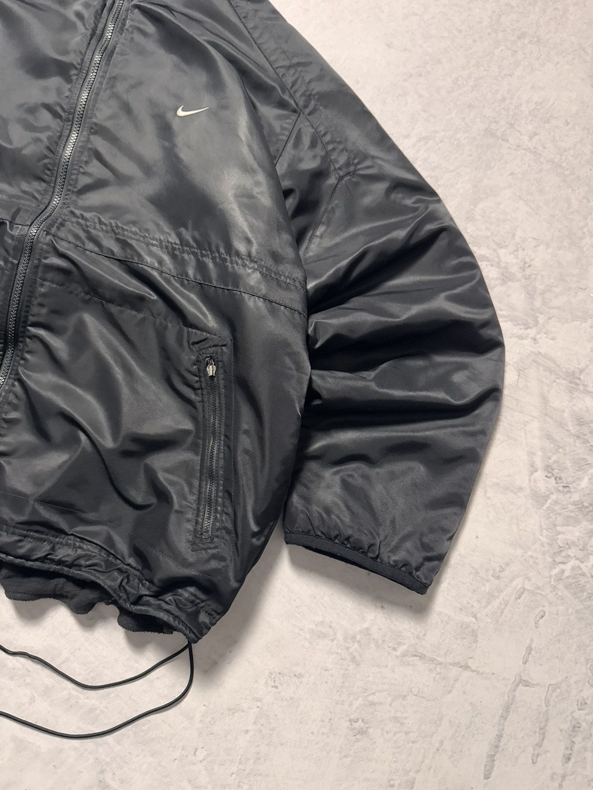 Nike × Vintage 90s Nike Vintage Double Sided Teddy Fleece/Nylon Jacket Y2K Size US L / EU 52-54 / 3 - 12 Thumbnail