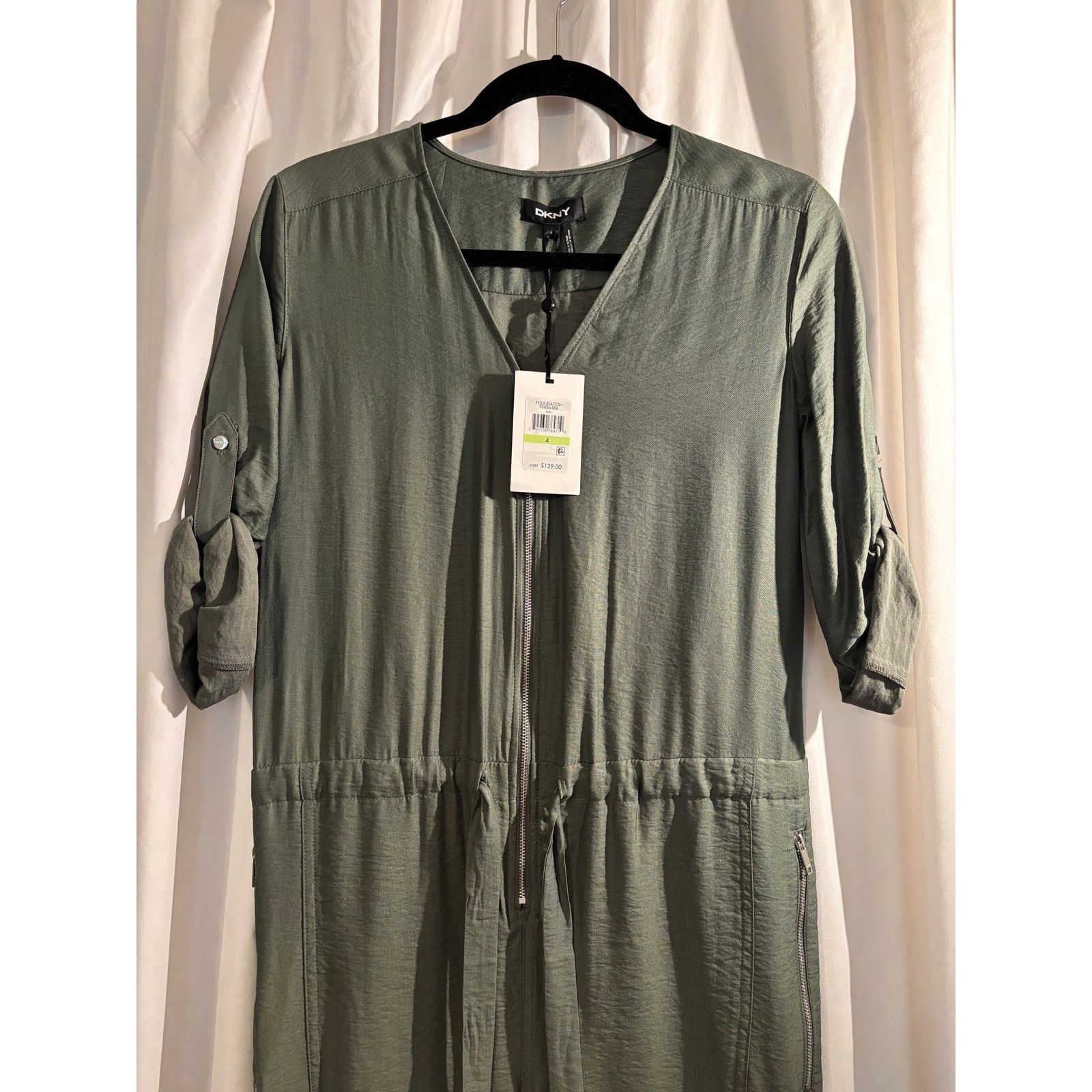 DKNY DKNY Size 4 NWT Olive Green Jumpsuit Size 27" / US 4 / IT 40 - 2 Thumbnail