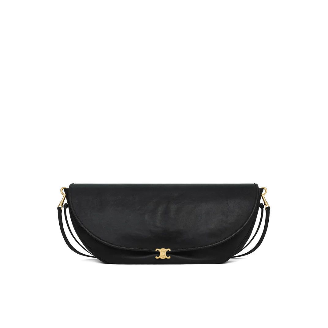 Celine CELINE Halfmoon Soft $3450 Black Leather Shoulder Bag New Size ONE SIZE - 1 Thumbnail