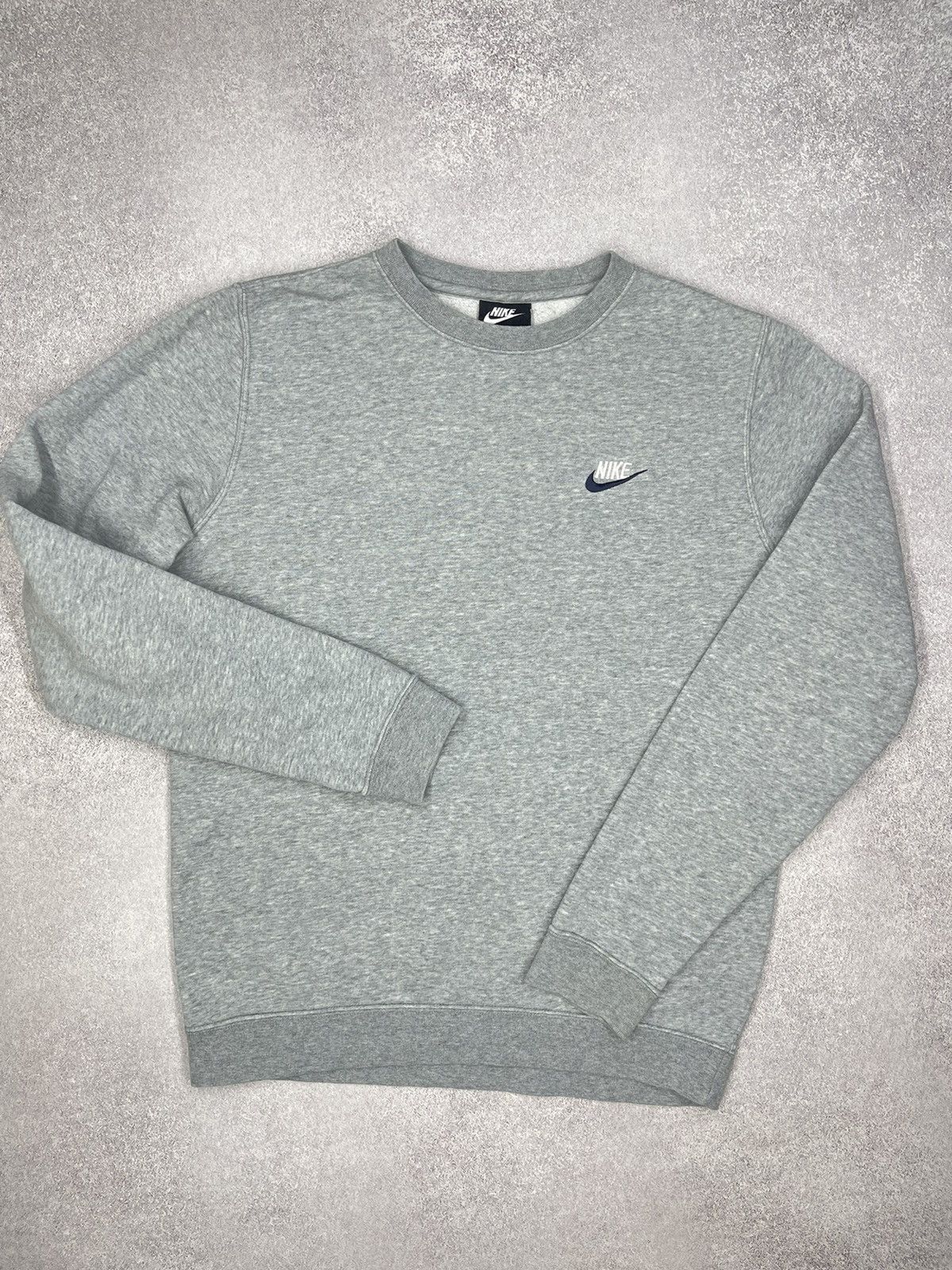 Nike Mens Nike Basic Sweatshirt Crewneck Grey Little Swoosh Y2K Size US S / EU 44-46 / 1 - 2 Thumbnail