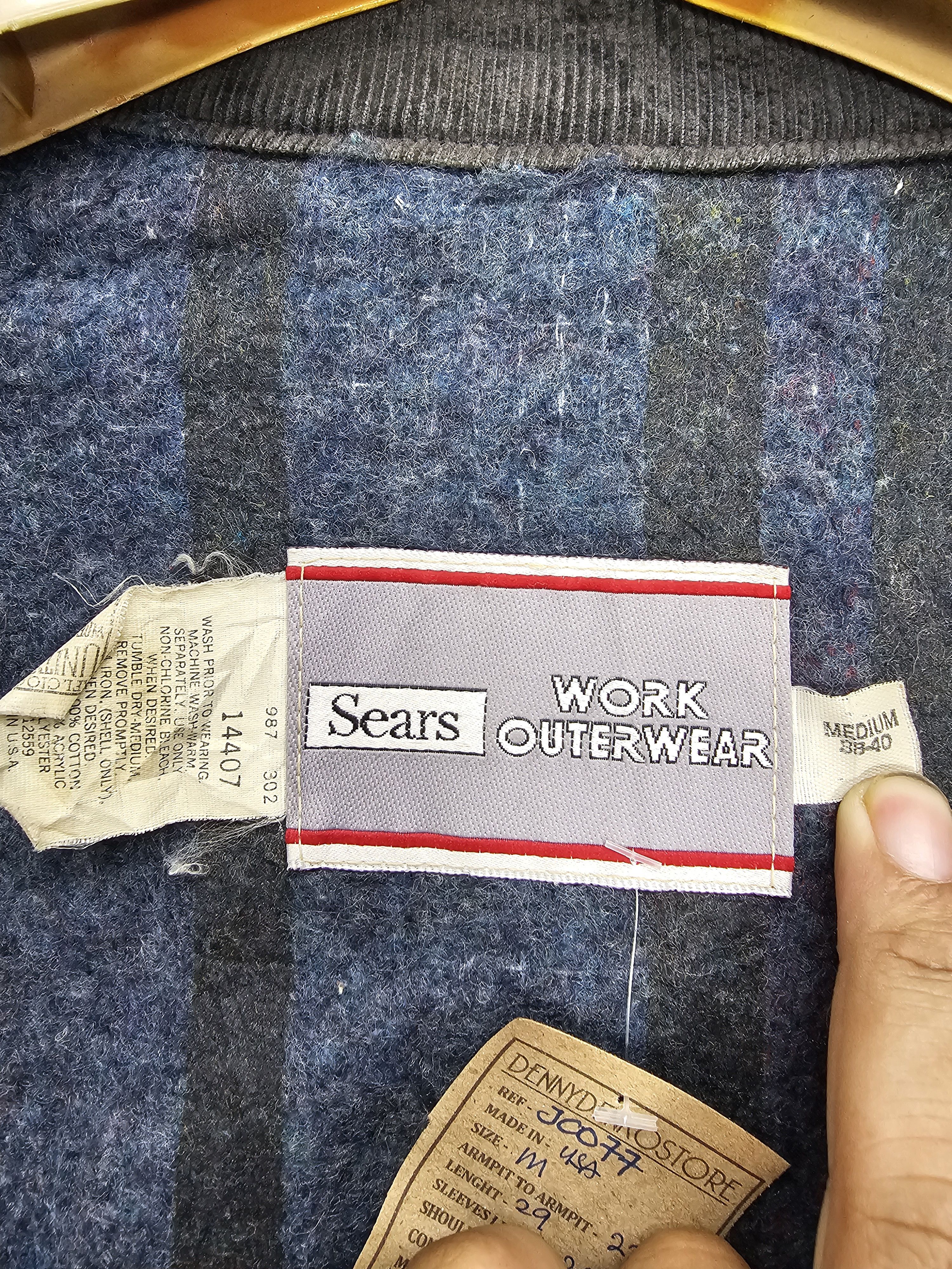 Sears Vintage 80's SEARS Work Outerwear Wool Denim Jacket J0077 Size US M / EU 48-50 / 2 - 12 Thumbnail