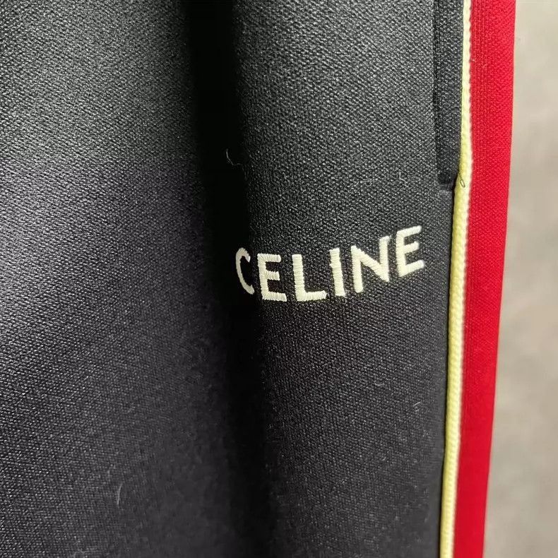 Celine Celine Black Letter Print Drawstring Casual Pants Size US 26 / EU 42 - 4 Thumbnail