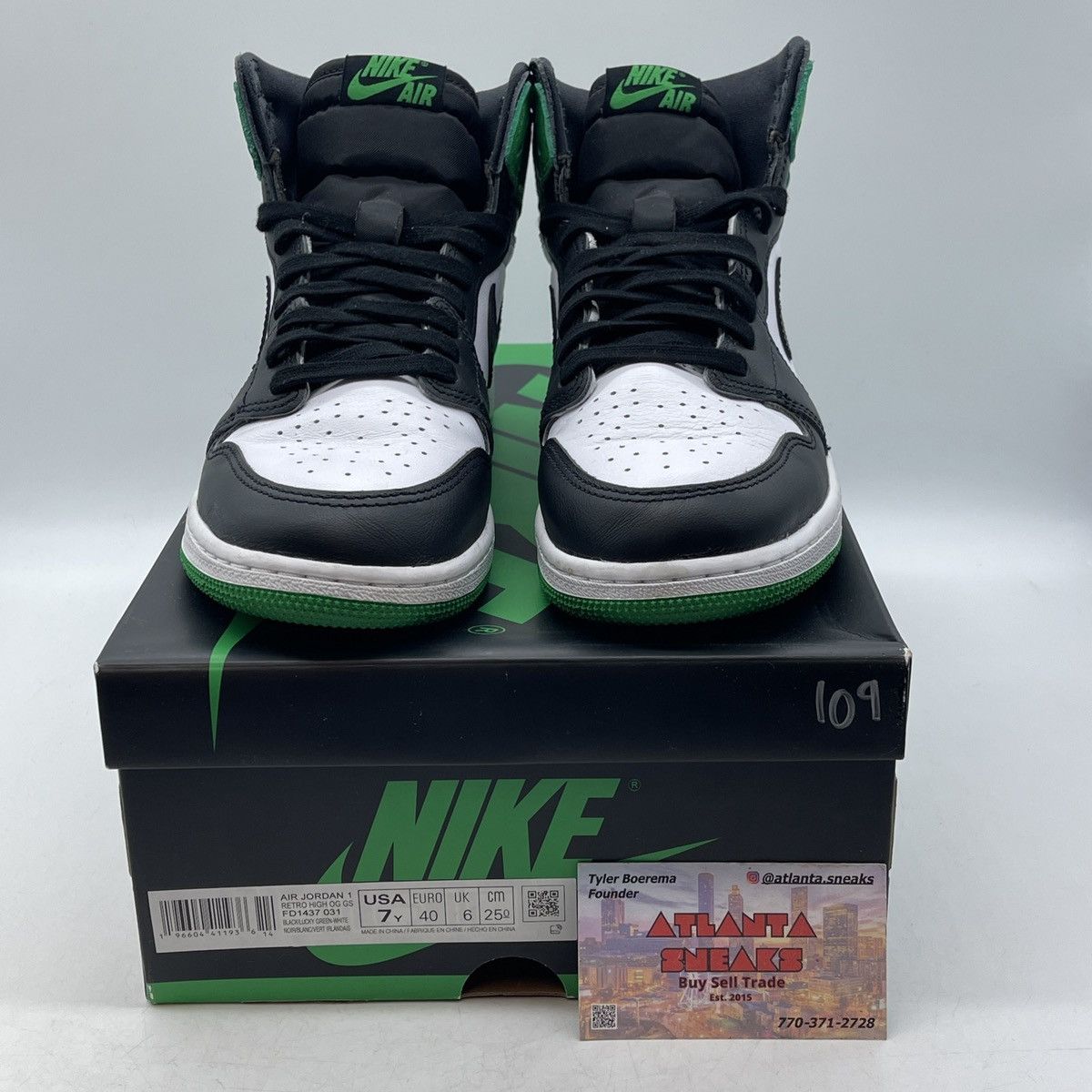 Jordan Brand Air Jordan 1 high lucky green Size US 7 / EU 40 - 2 Thumbnail