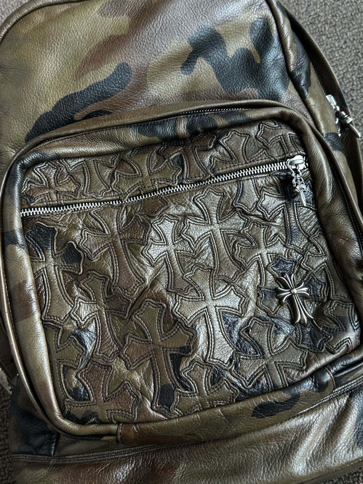 Chrome Hearts Chrome Hearts Seventh Grade Camo Leather Cross Backpack Size ONE SIZE - 3 Thumbnail