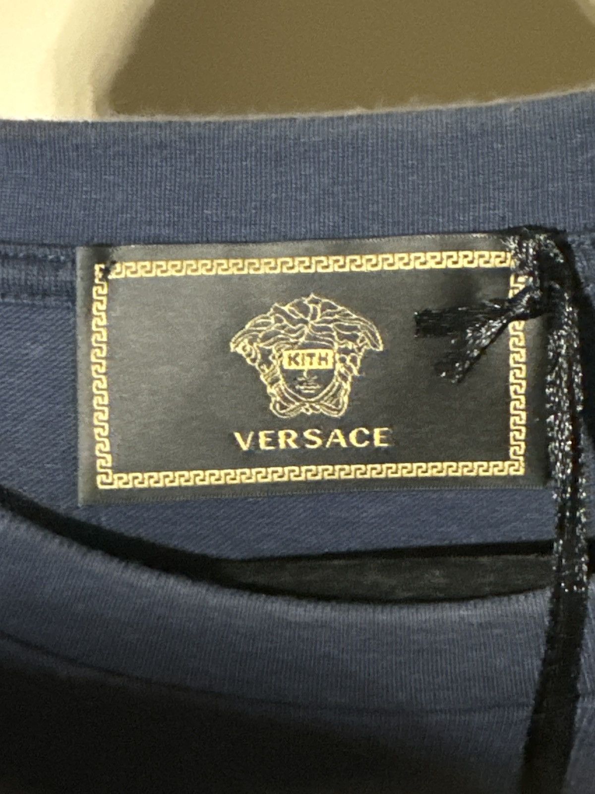 Kith × Versace Versace x Kith Navy/Gold Medusa Logo T Shirt | Grailed