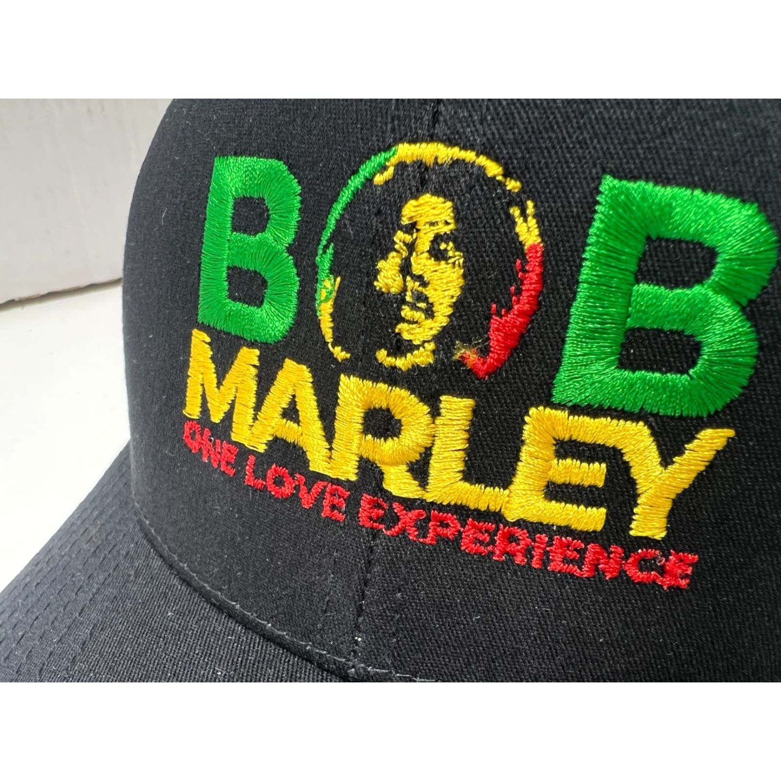 Vintage Bob Marley Snapback Hat Men One Size Black Canvas 60% Cotton 40% Polyester Official Licensed One Love Experience Size ONE SIZE - 5 Thumbnail