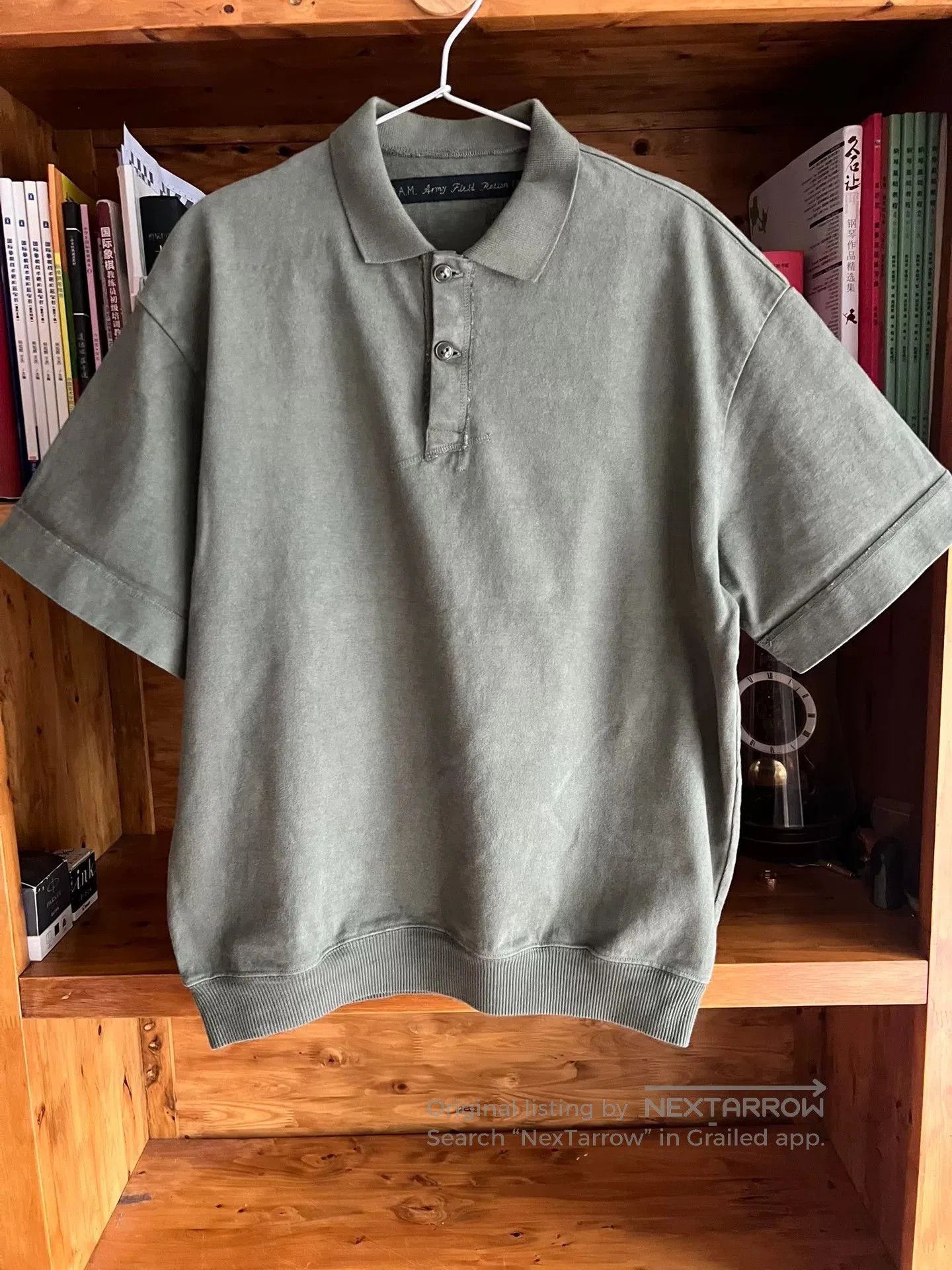 Kapital kapital army olive green polo t-shirt. Size US M / EU 48-50 / 2 - 1 Thumbnail