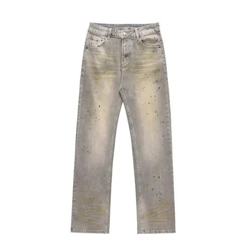 VIBE Blue Stacked Flare Paint Splatter Denim Jeans, Bootcut Jeans Size US 33 - 7 Thumbnail