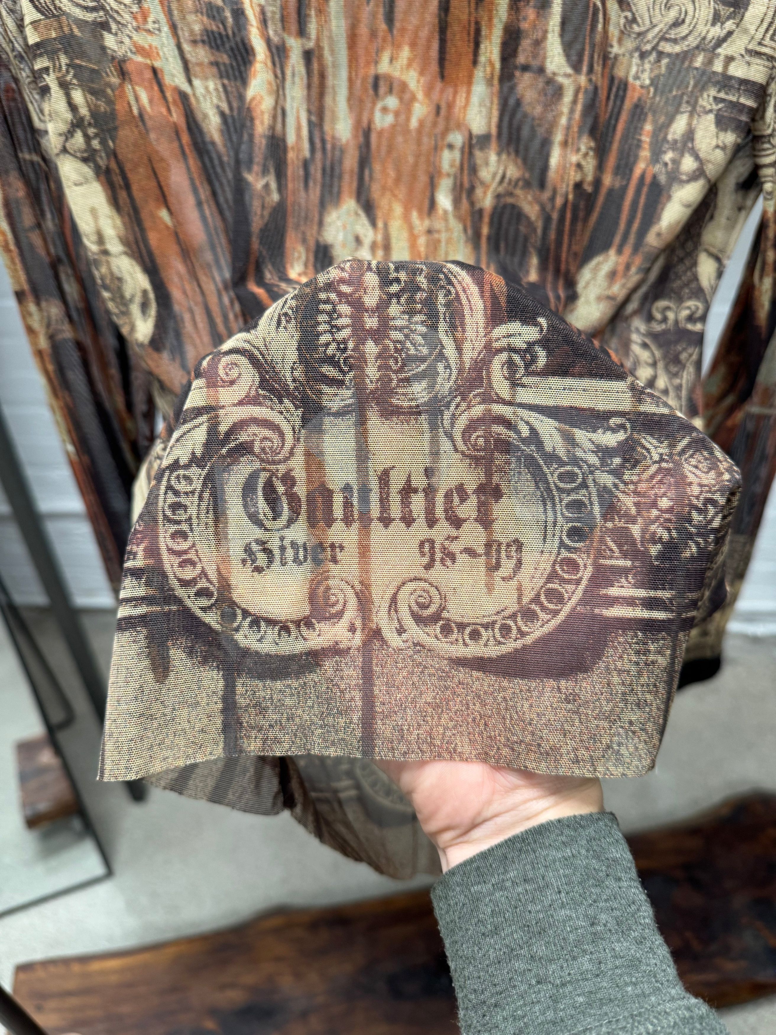 Other AW1998 Jean Paul Gaultier Gothic ‘Cathedral’ Mesh Long Sleeve Shirt Size US M / EU 48-50 / 2 - 2 Thumbnail
