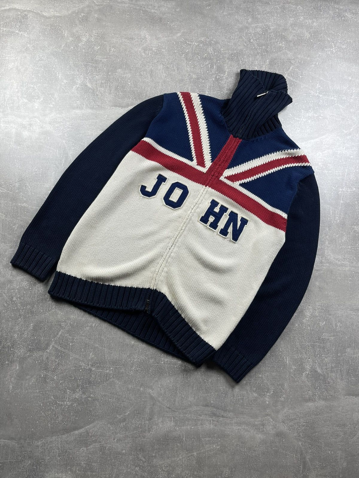 Other John by John Ashfield Union Jack Knit Half-Zip Sweater Size US L / EU 52-54 / 3 - 1 Thumbnail