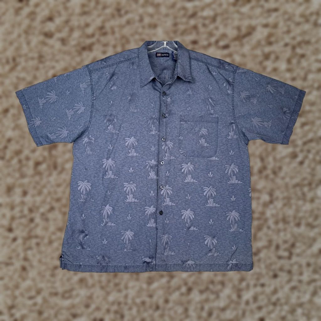 Faded Glory Faded Glory Shirt Men XL Beige Palm Tree Hawaiian Pocket Aloha Beach Vacation Resort Floral Size US XL / EU 56 / 4 - 1 Thumbnail