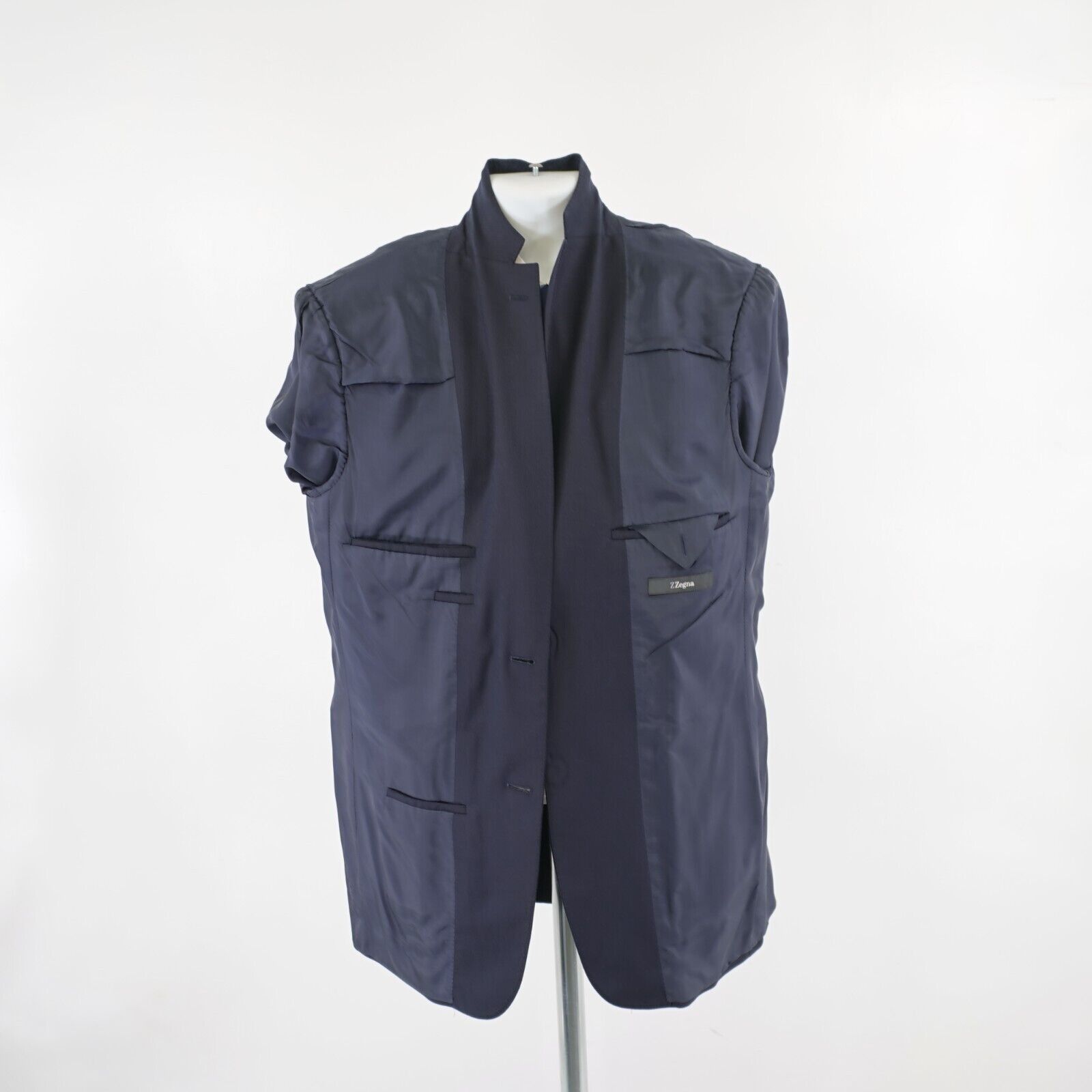 Ermenegildo Zegna Ermenegildo Zegna Thick Textured Wool Blue 2 Button Blazer 4 Size 40R - 12 Thumbnail