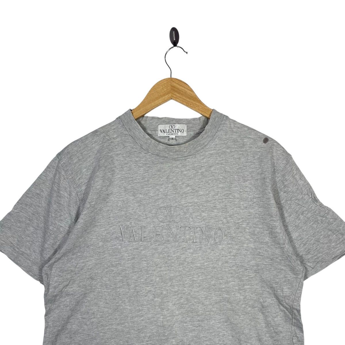 Valentino Valentino Chemises Embroidered Logo T-Shirt Grey Minimalist Size US S / EU 44-46 / 1 - 2 Thumbnail