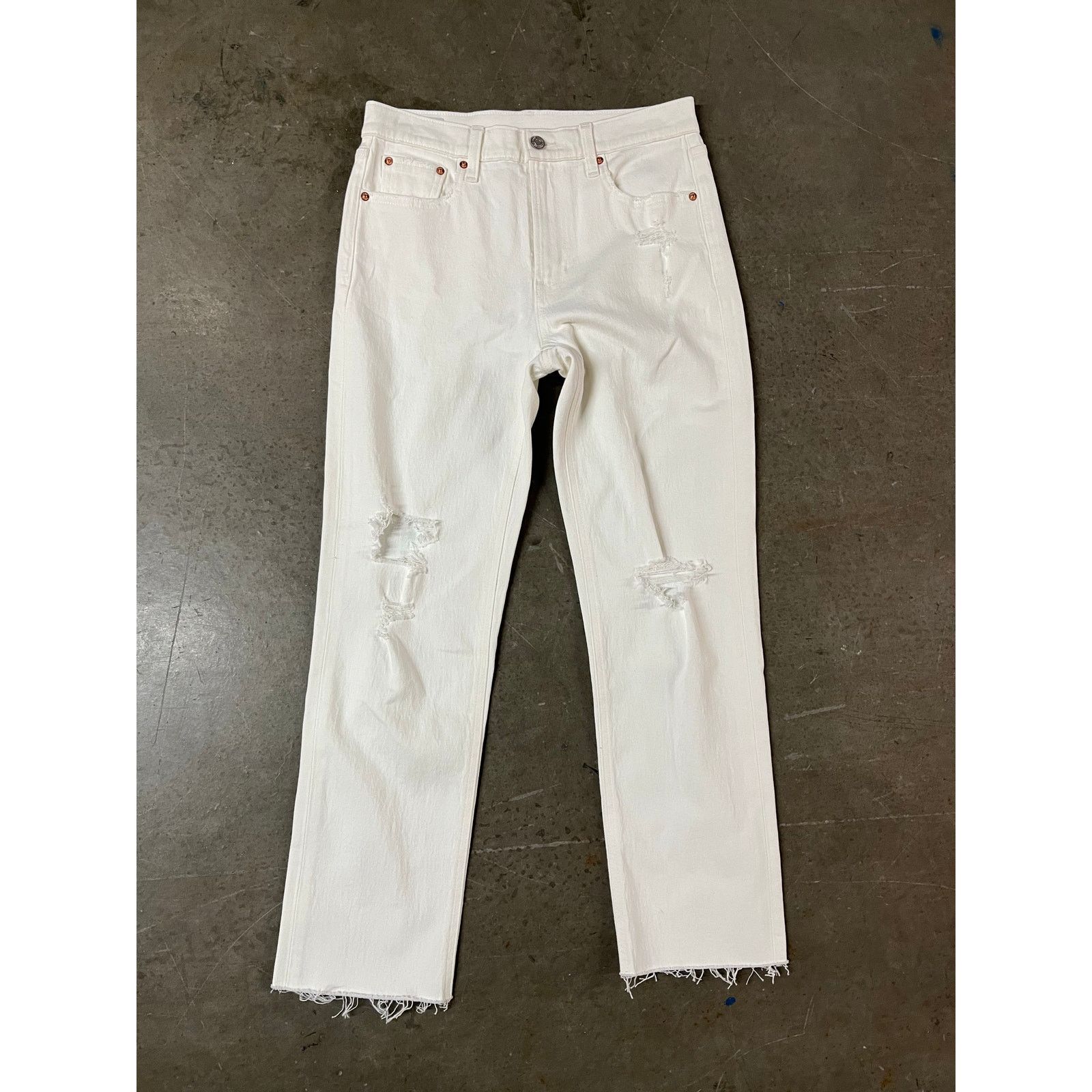 Gap GAP Women-High Rise Cheeky Straight Jeans/White/28R/ NWOT Size 28" / US 6 / IT 42 - 2 Thumbnail