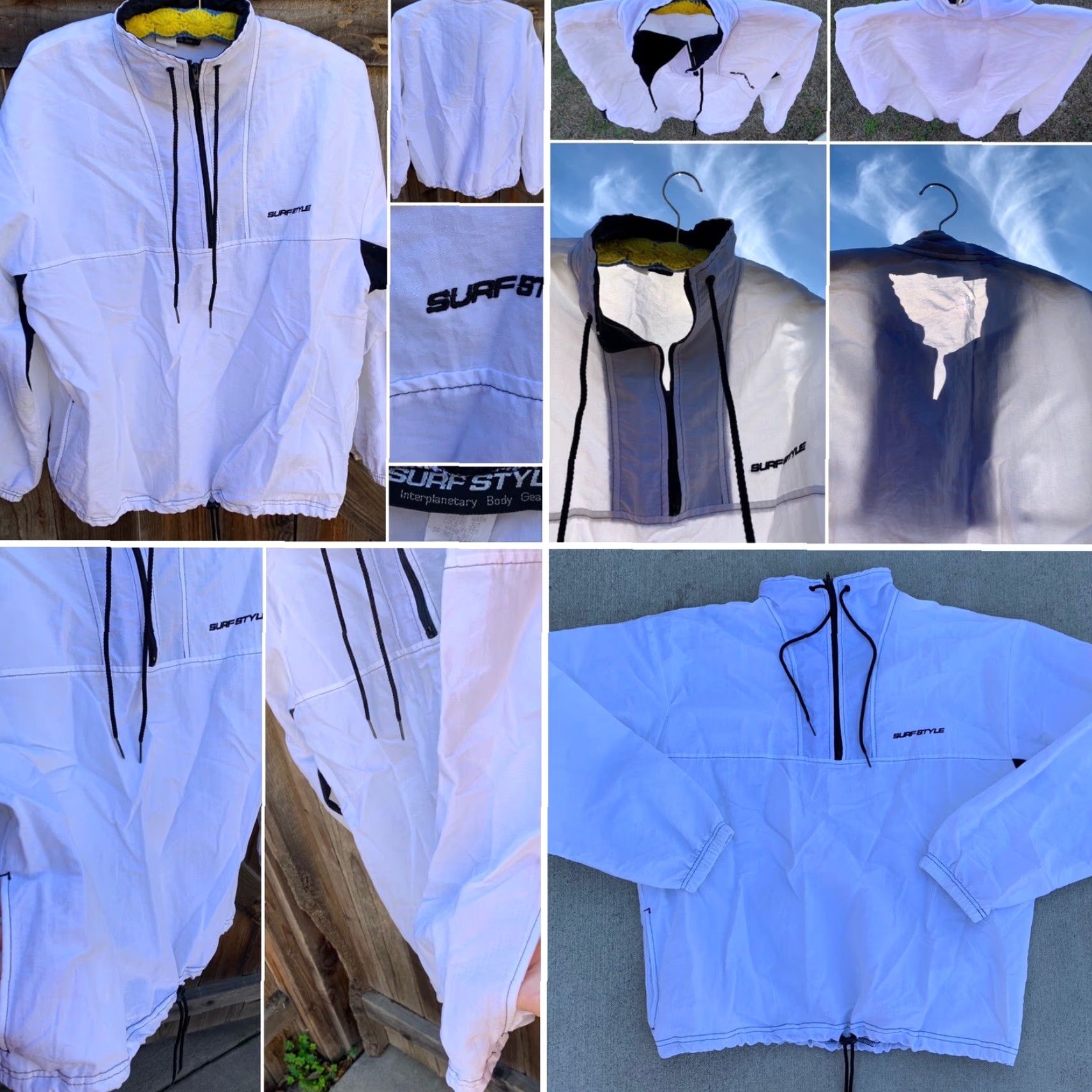 Vintage VINTAGE Surf Style Windbreaker Jacket M/L Adult White Nylon Logo Zipper Pockets 80s 90s Retro Beach Unisex Mens Womens Size US M / EU 48-50 / 2 - 7 Thumbnail