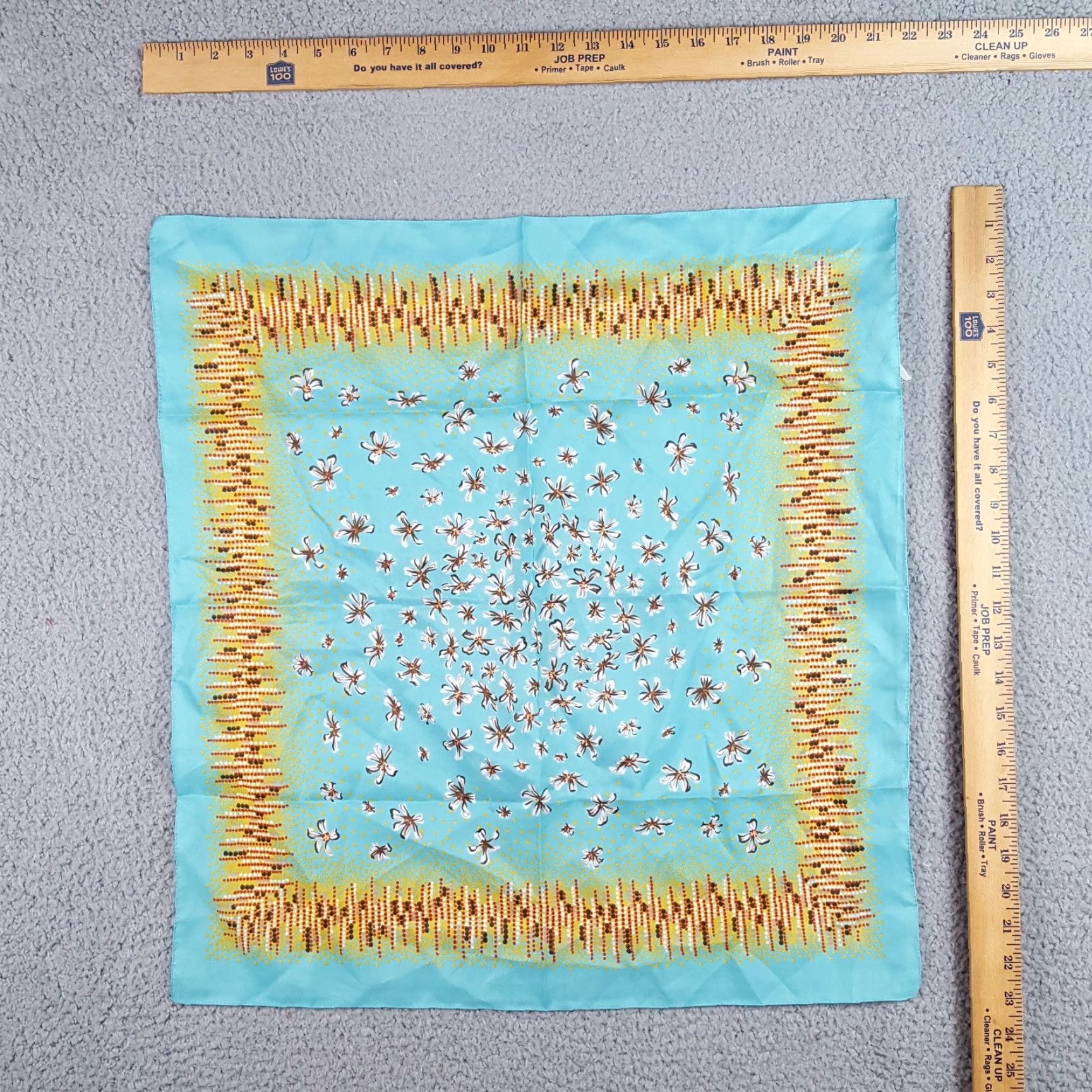 Vintage VINTAGE Vintage 80s Italian Flower Floral Art Bandana Handkerchief Spring Bloom Scarf Size ONE SIZE - 4 Thumbnail