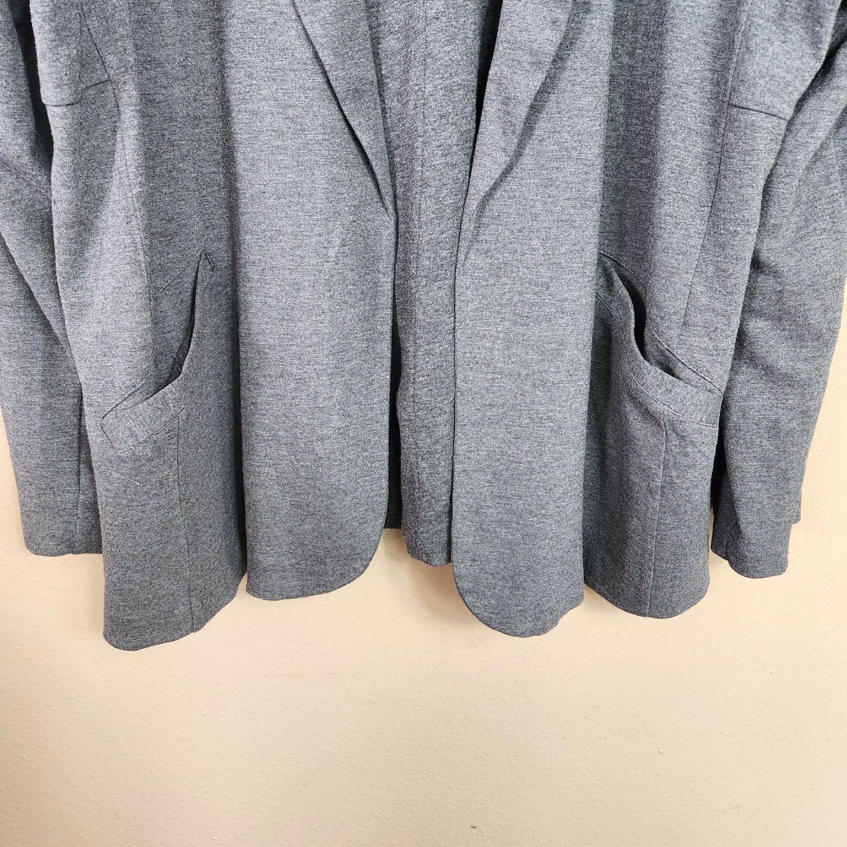 Torrid Torrid Blazer Shirt 1X Gray Jersey Knit Open Front Lightweight Lined Pockets Women Size XL / US 12-14 / IT 48-50 - 4 Thumbnail
