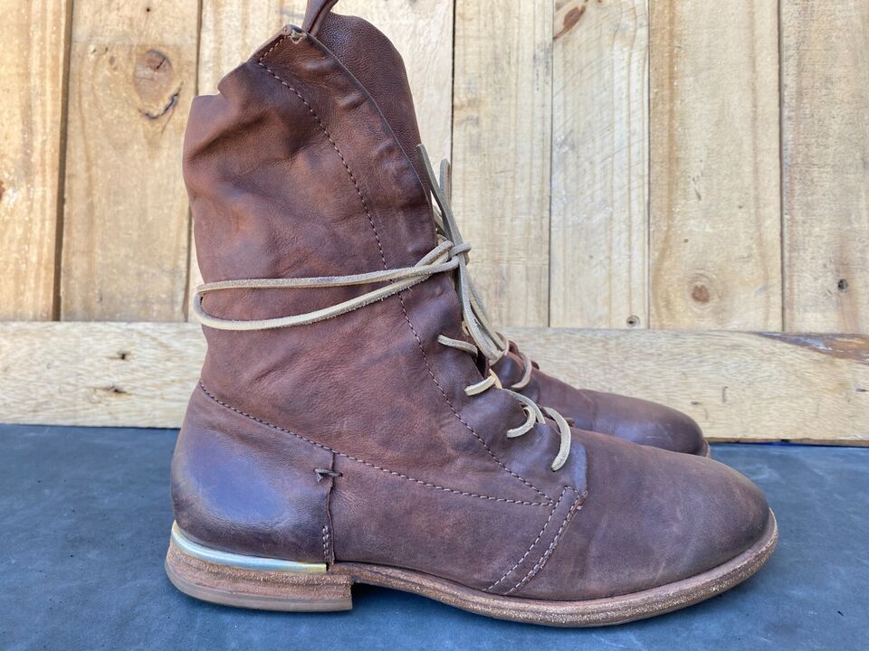 A.S.98 AS 98 All Saints Leather Military Boots Men John Varvatos Size US 10 / EU 43 - 2 Thumbnail
