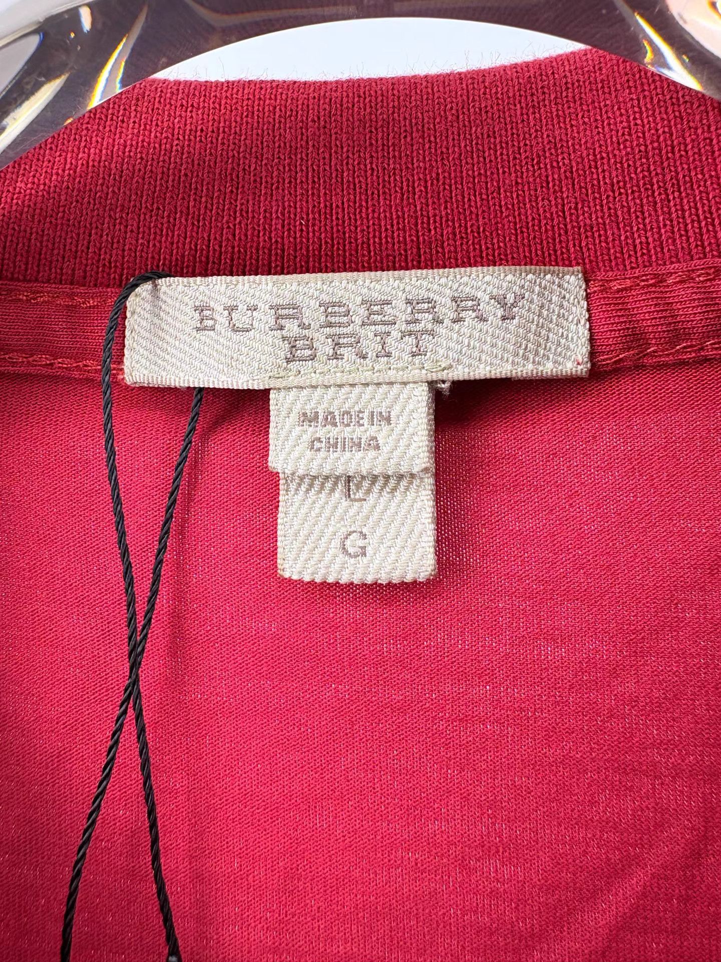 Burberry BURBERRY Red Short Sleeve Polo Size US L / EU 52-54 / 3 - 4 Thumbnail