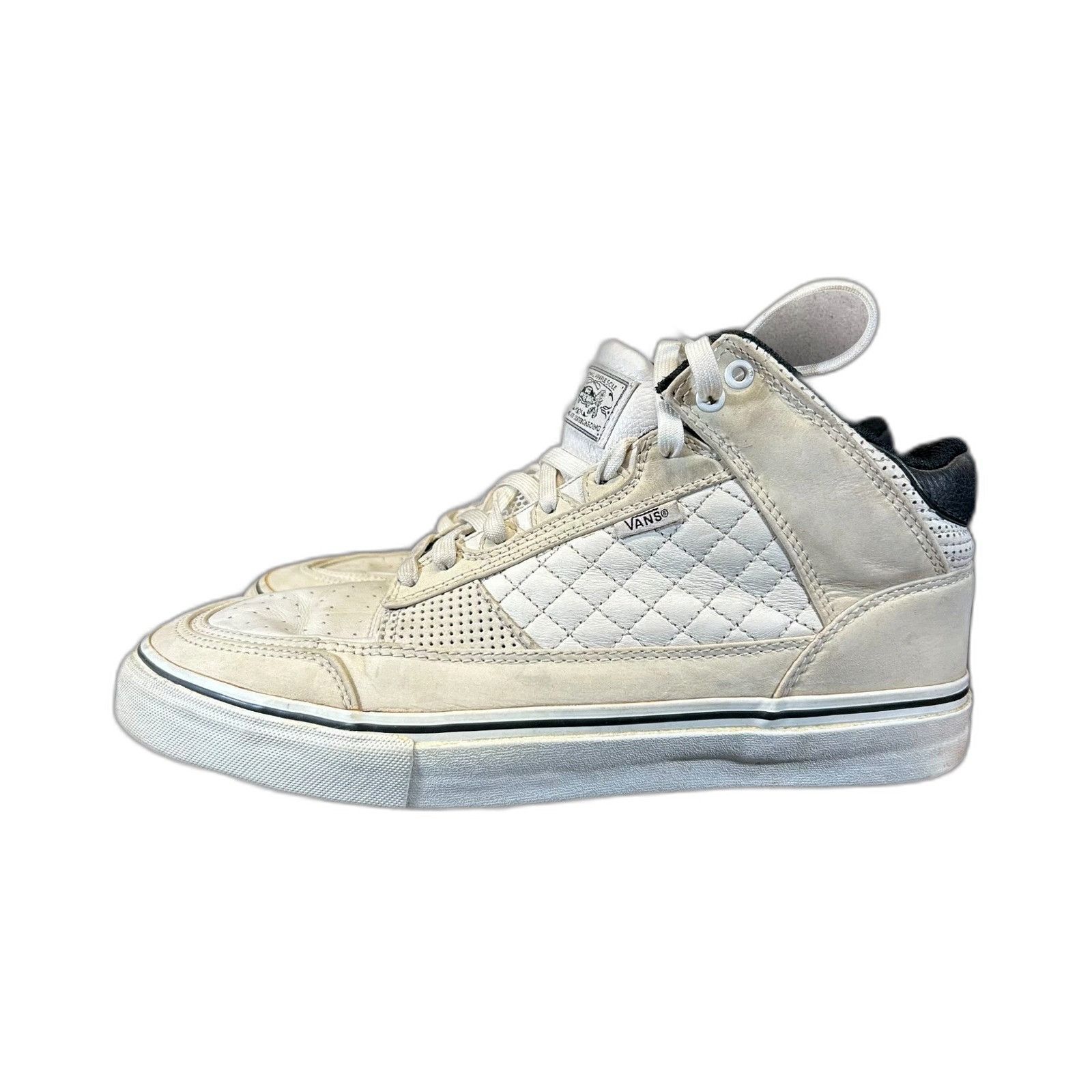 Vans Vans Bash Vulc Hosoi Shoes Men 10.5 White Cream Leather Retr Size US 10.5 / EU 43-44 - 5 Thumbnail