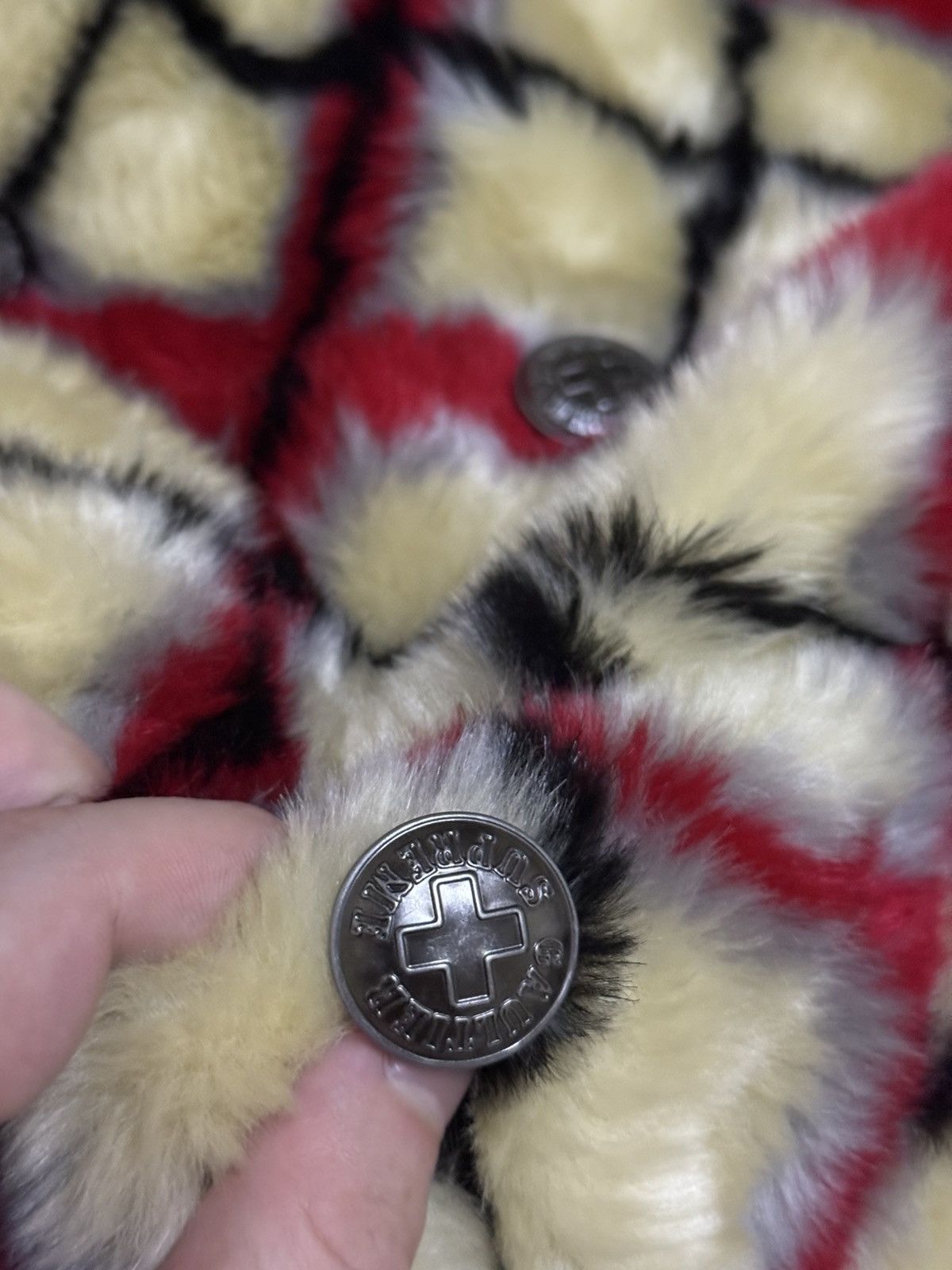 Jean Paul Gaultier × Supreme Supreme Jean Paul gaultier breasted plaid Faux Fur coat Size US S / EU 44-46 / 1 - 3 Thumbnail
