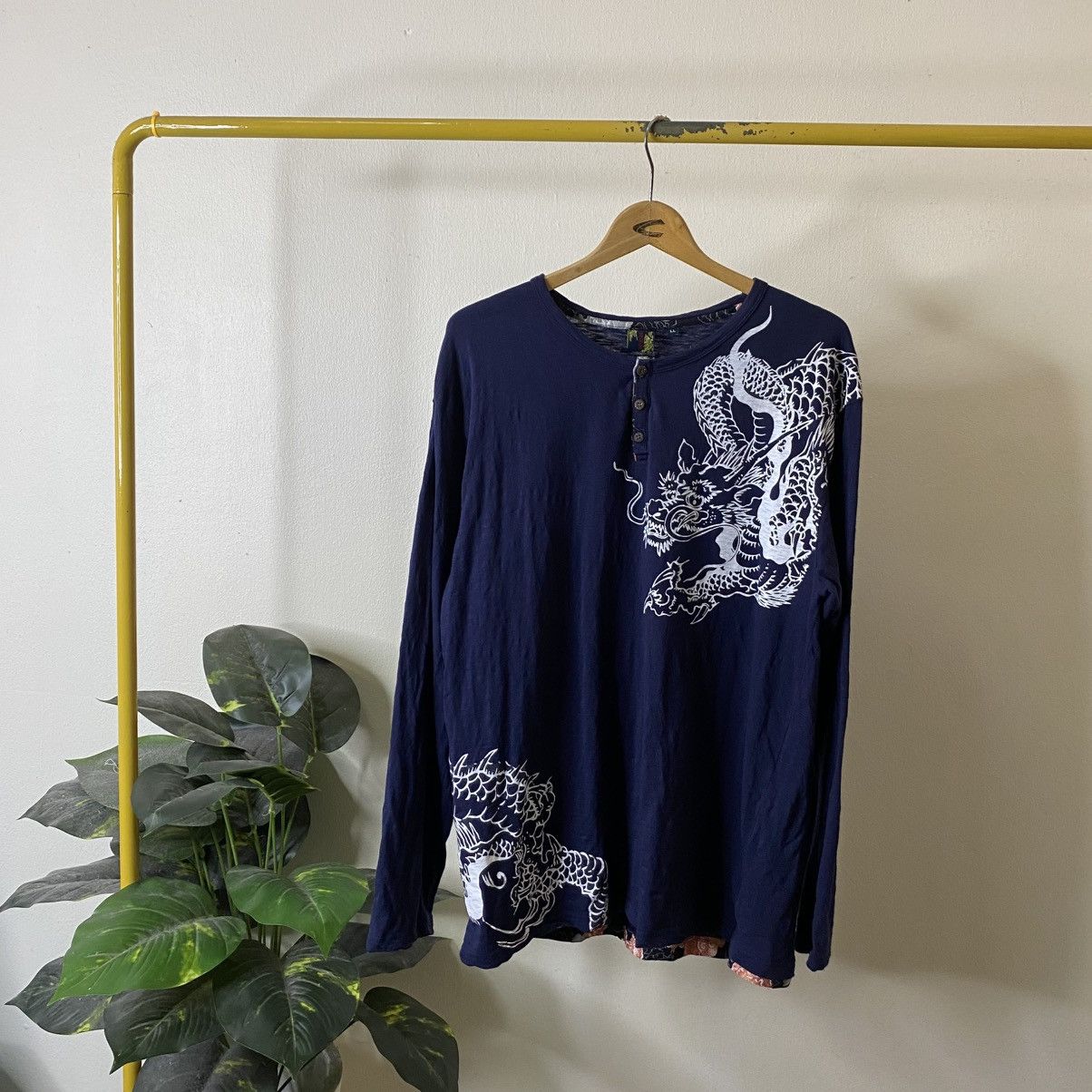 Japanese Brand LGB Dragon Trip V-Neck Longsleeve | Grailed
