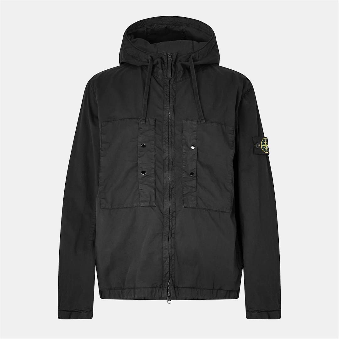 Stone Island o1g2r1mq0526 Twill Stretch-TC Hooded Jacket in Nero Size US XXL / EU 58 / 5 - 1 Thumbnail
