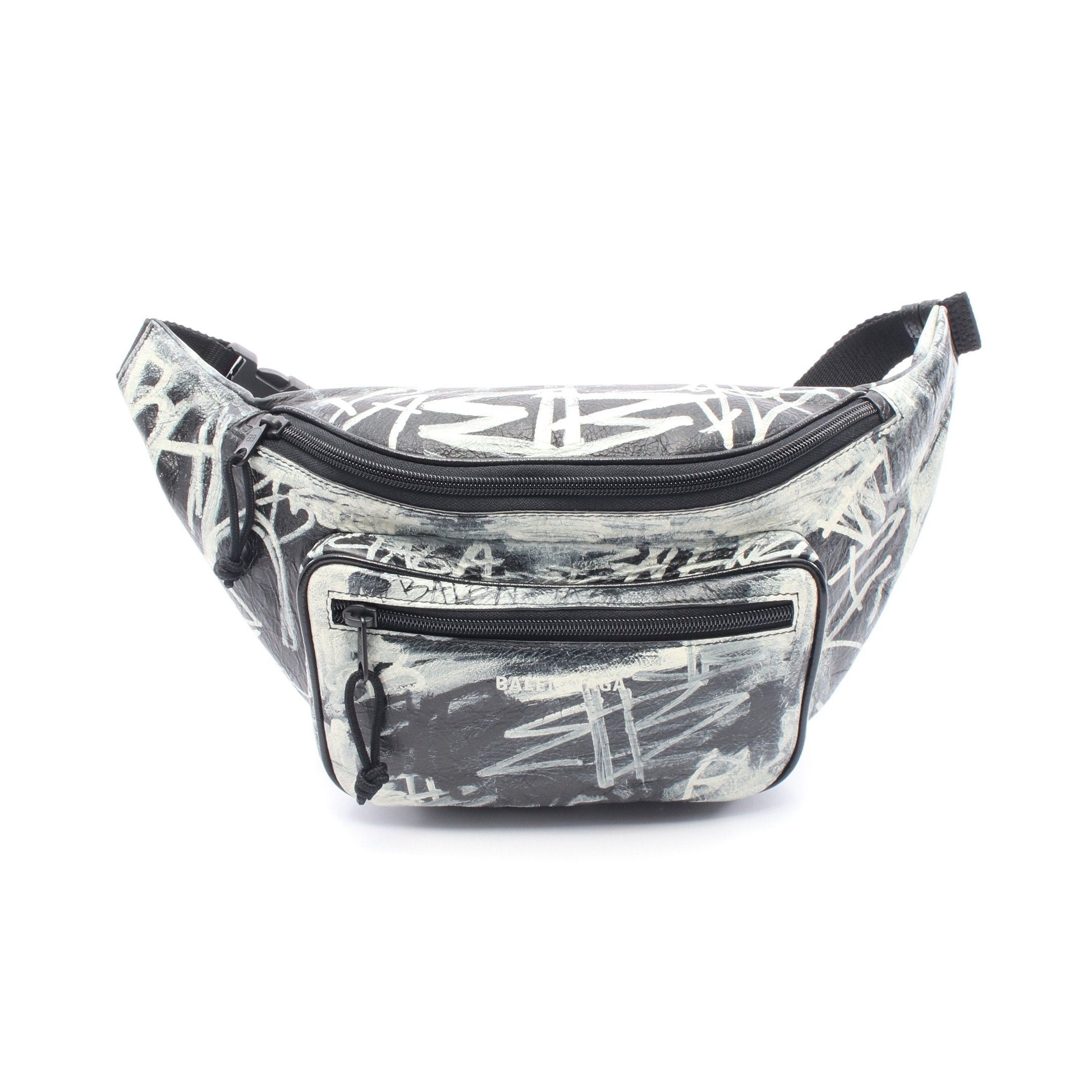 Balenciaga Balenciaga Explorer Belt Bag Graffiti Body Waist Leather Black Size ONE SIZE - 1 Thumbnail