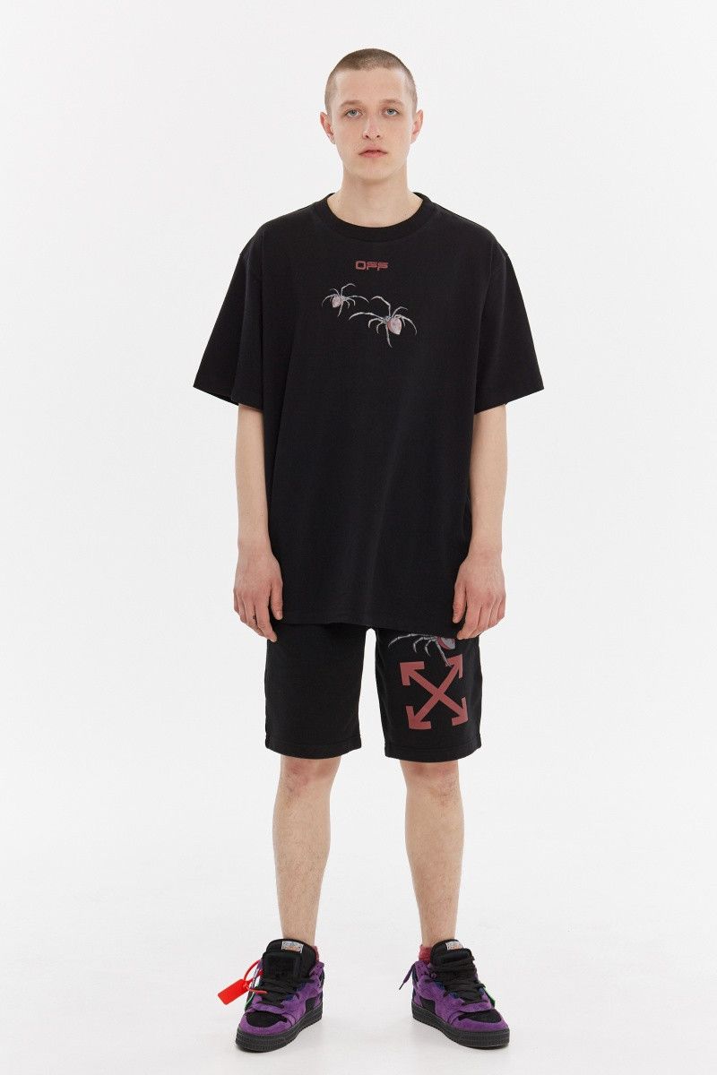 Off-White Black Arachno Spider Arrows Logo Sweatshorts Size 28" / US 6 / IT 42 - 3 Thumbnail