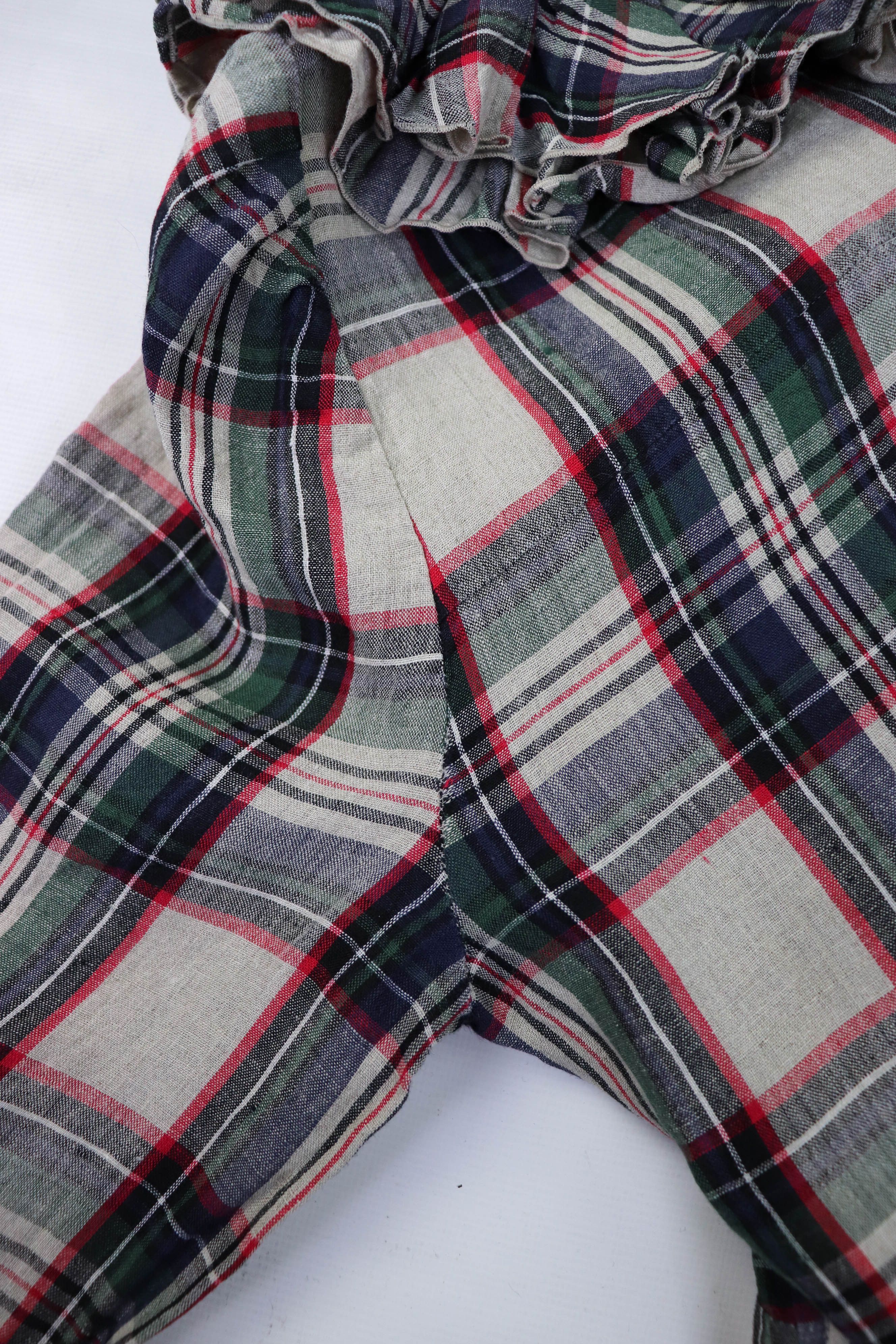 Balenciaga Balenciaga 2010 Collection Ruffled Plaid Linen Summer Dress Size XS / US 0-2 / IT 36-38 - 12 Thumbnail