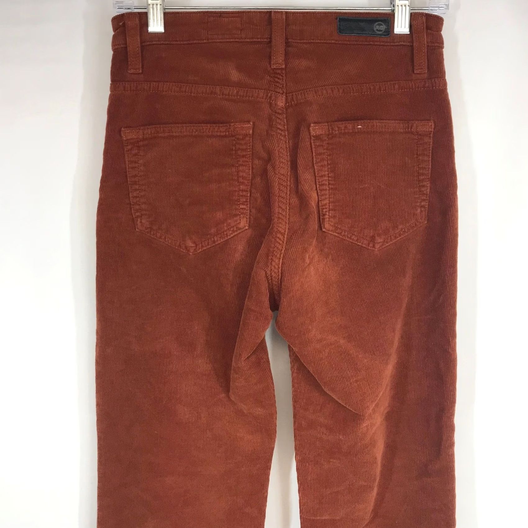 Vintage AG Adriano Goldschmied Rhett High Waisted Straight Corduroy Pants Rust Brown Size 42" / US 20 - 5 Thumbnail