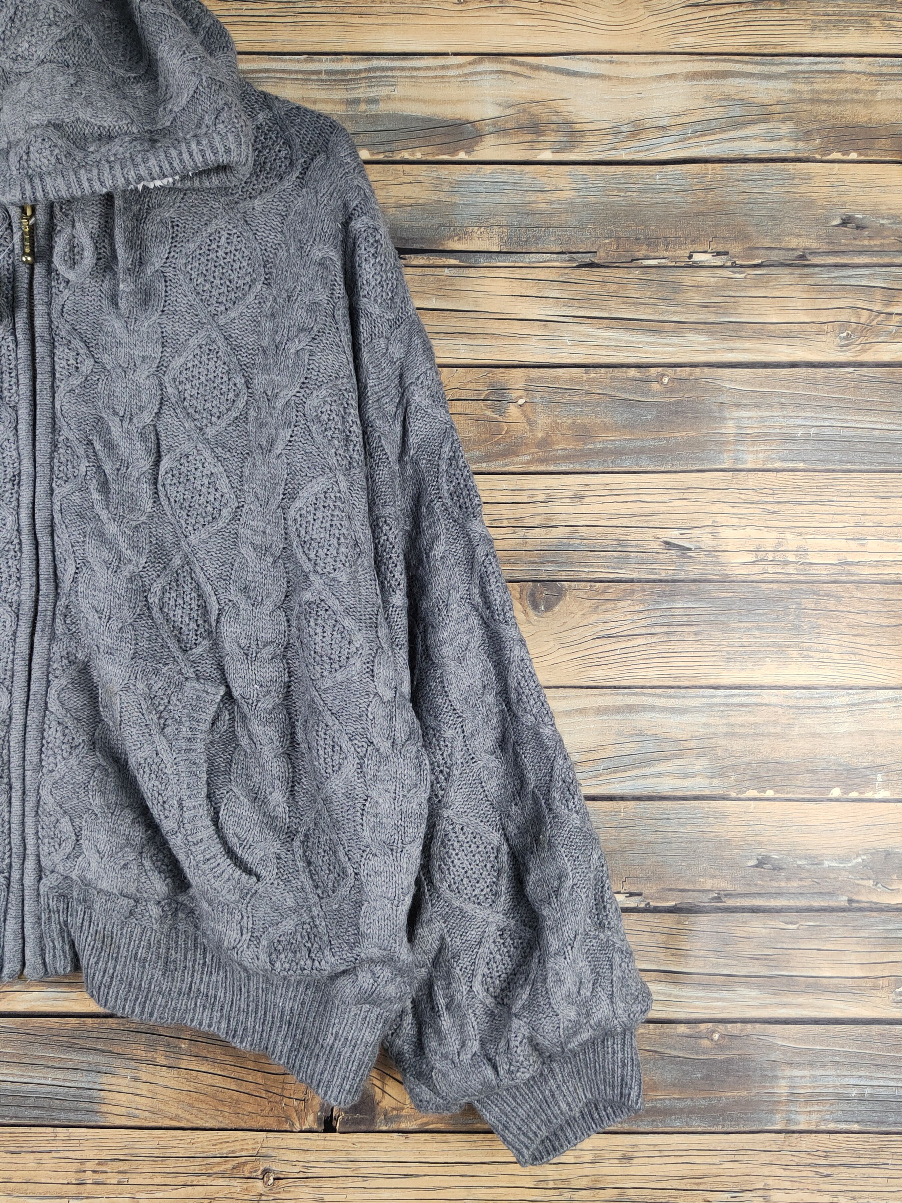 Aran Isles Knitwear Maca Dark Gray Hoodie Knitwear Sweaters #W1190 Size US L / EU 52-54 / 3 - 5 Thumbnail