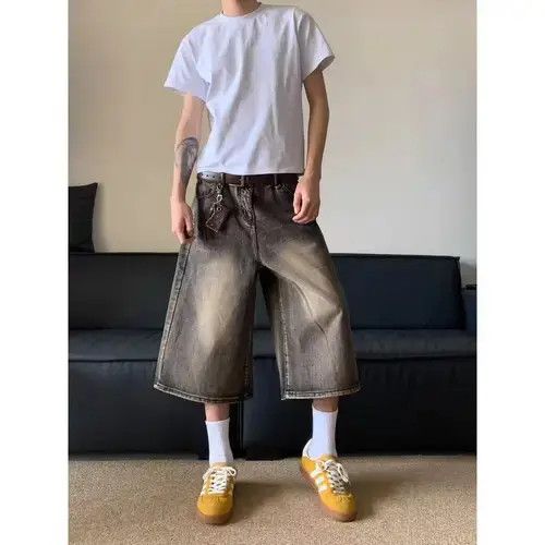 Other Black washed vintage distressed straight denim shorts Size US 32 / EU 48 - 5 Thumbnail