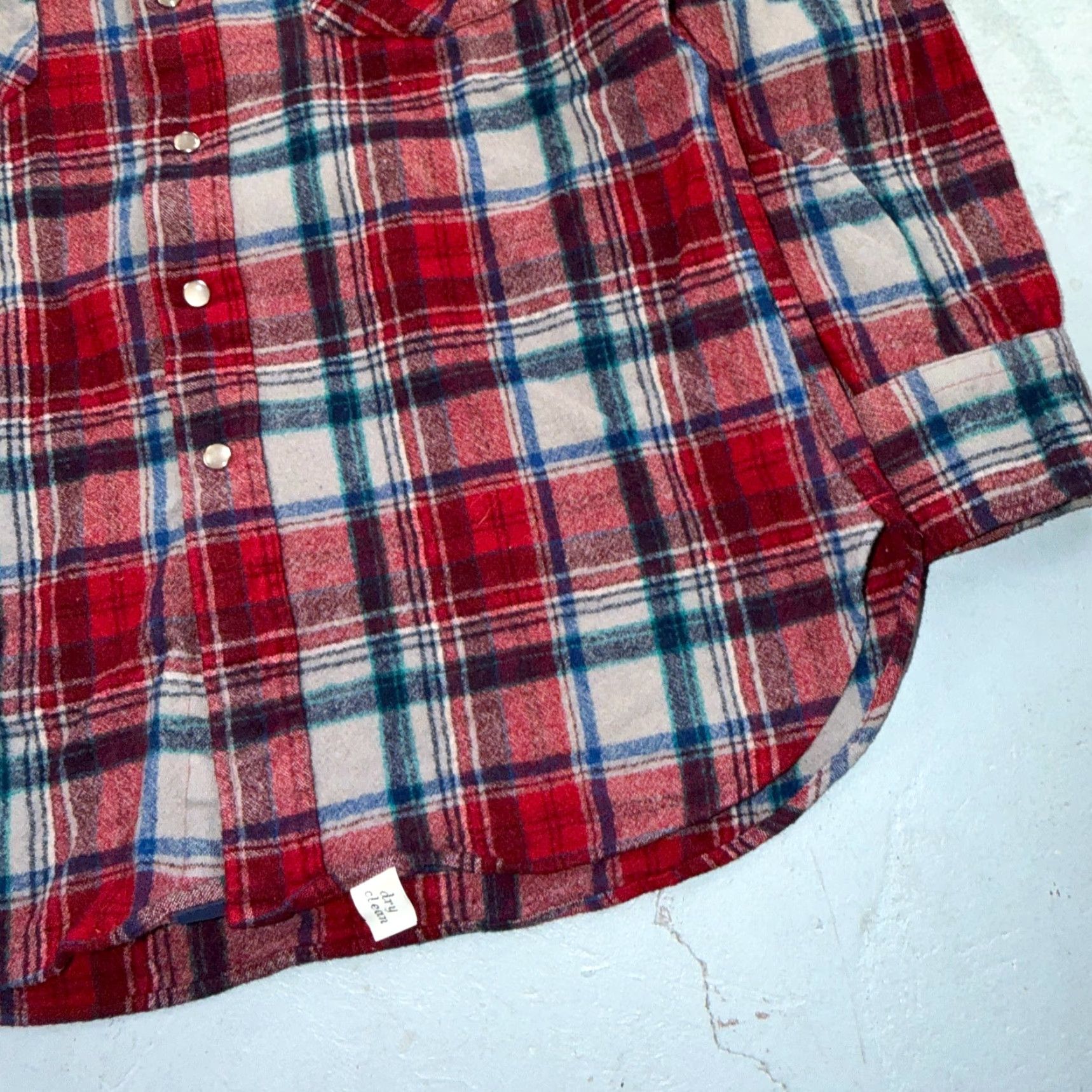 Pendleton VINTAGE Pendleton Shirt Western Plaid 100% Virgin Wool Red Pearl Snap Button-Up Long Sleeve Collared - Mens - Size L - Men Size US L / EU 52-54 / 3 - 3 Thumbnail