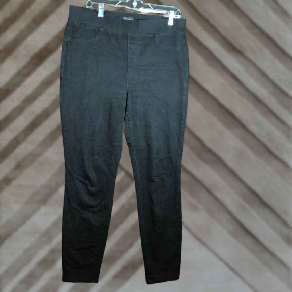 Talbots VINTAGE Talbots Womens Pants Black Pull On High Rise Skinny Cotton Blend Stretch 34Waist 29in Inseam Regular Rise Jegging Workwear Casual Size 24" / US 00 / IT 34 - 1 Thumbnail