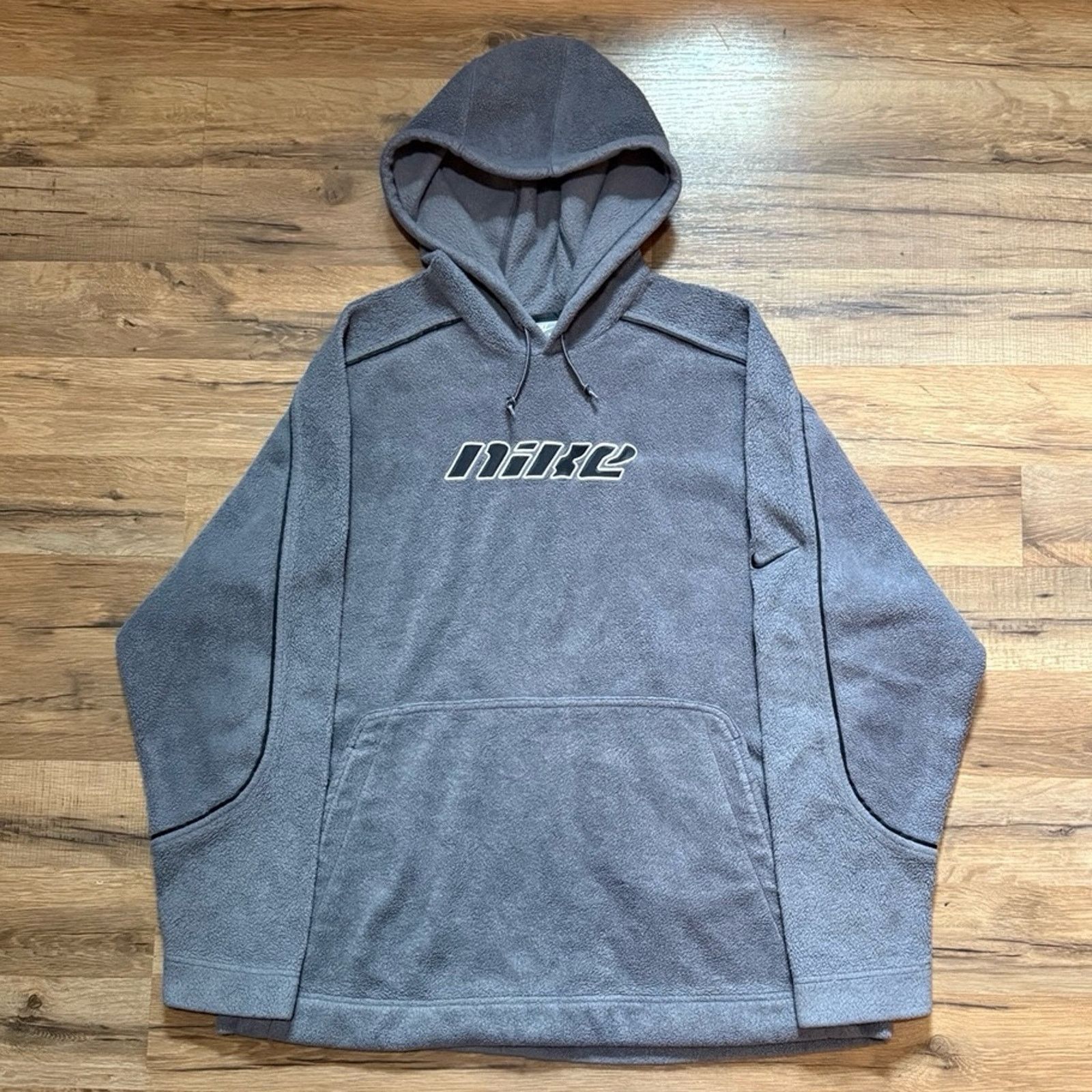 Nike Y2K Nike Spell Out Fleece Hoodie Sweatshirt Size US M / EU 48-50 / 2 - 1 Thumbnail