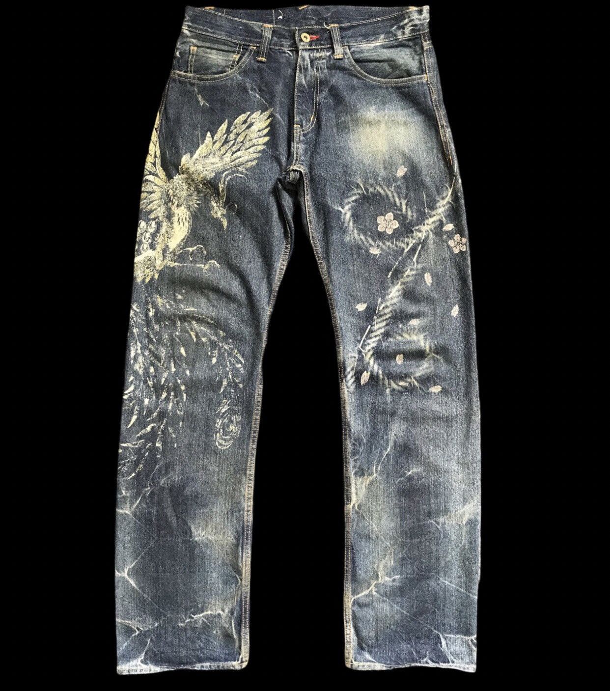 Eternal D92 Statement Jeans ETERNAL Japan Phoenix Print Jeans Size US 32 / EU 48 - 2 Thumbnail