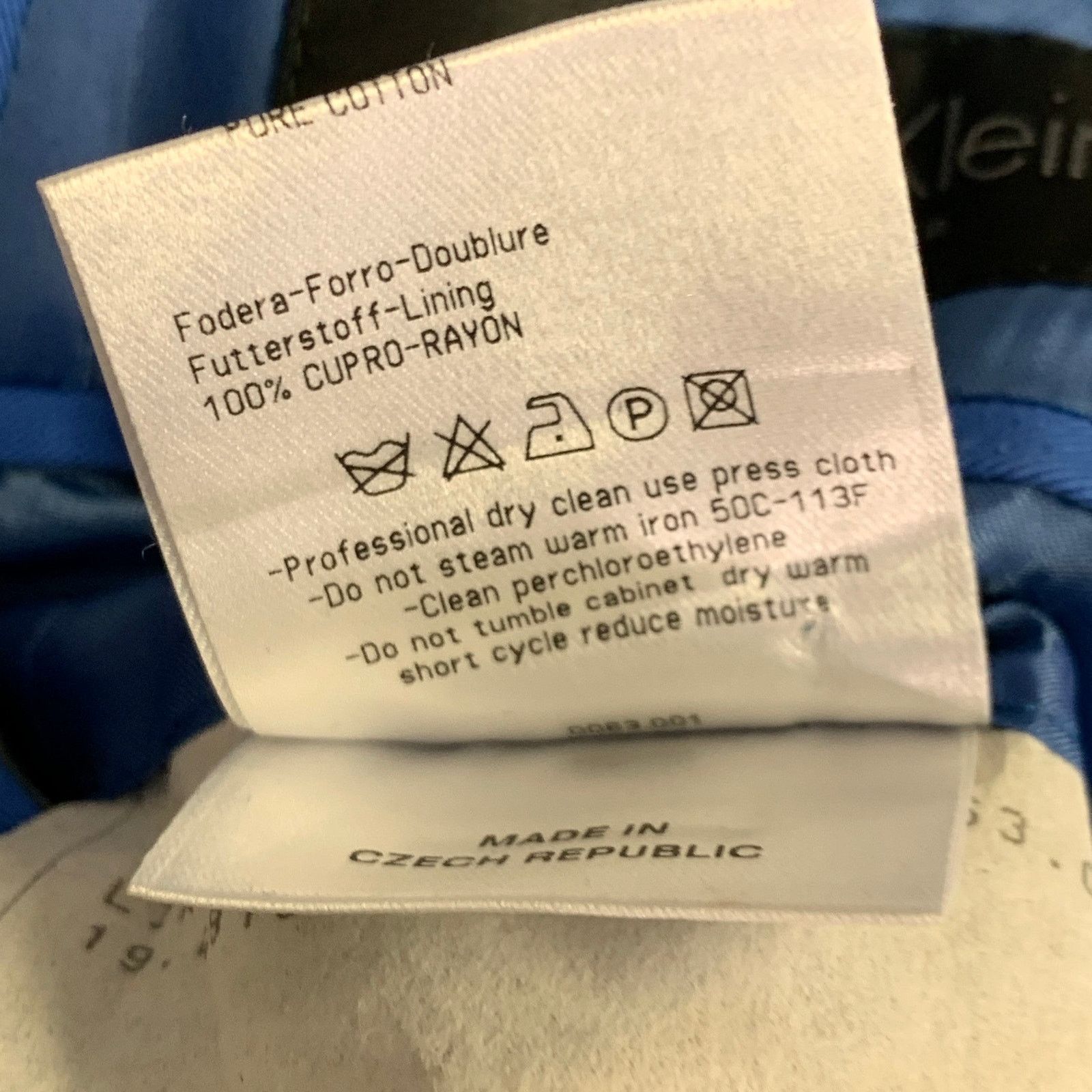 Calvin Klein Blue Cotton Twill Notch Lapel Single Button Sport Coat Size 36R - 6 Thumbnail