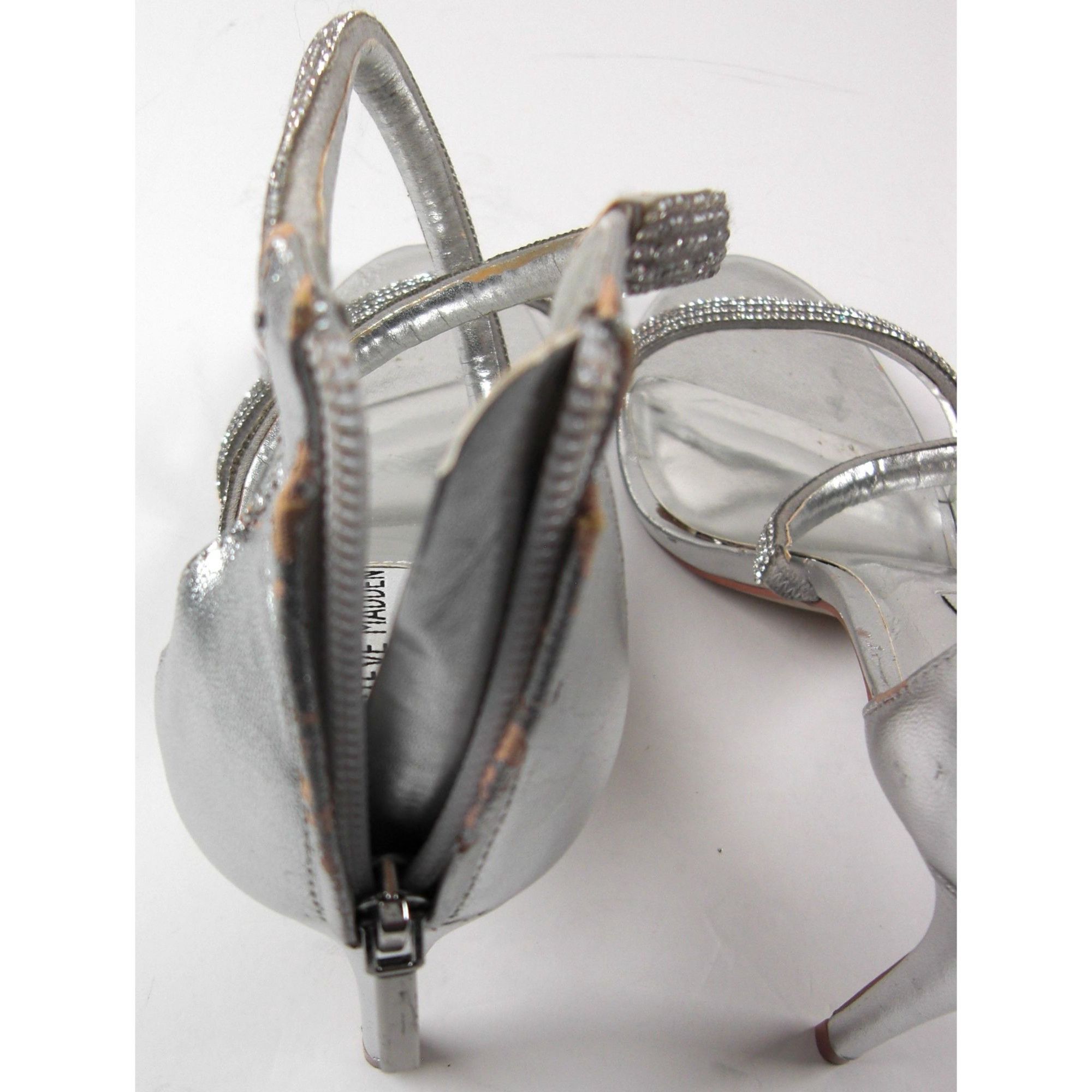 Other Steve Madden Rhinestone Silver Size 11 Heels Sandals Open To Size US 11 / IT 41 - 4 Thumbnail