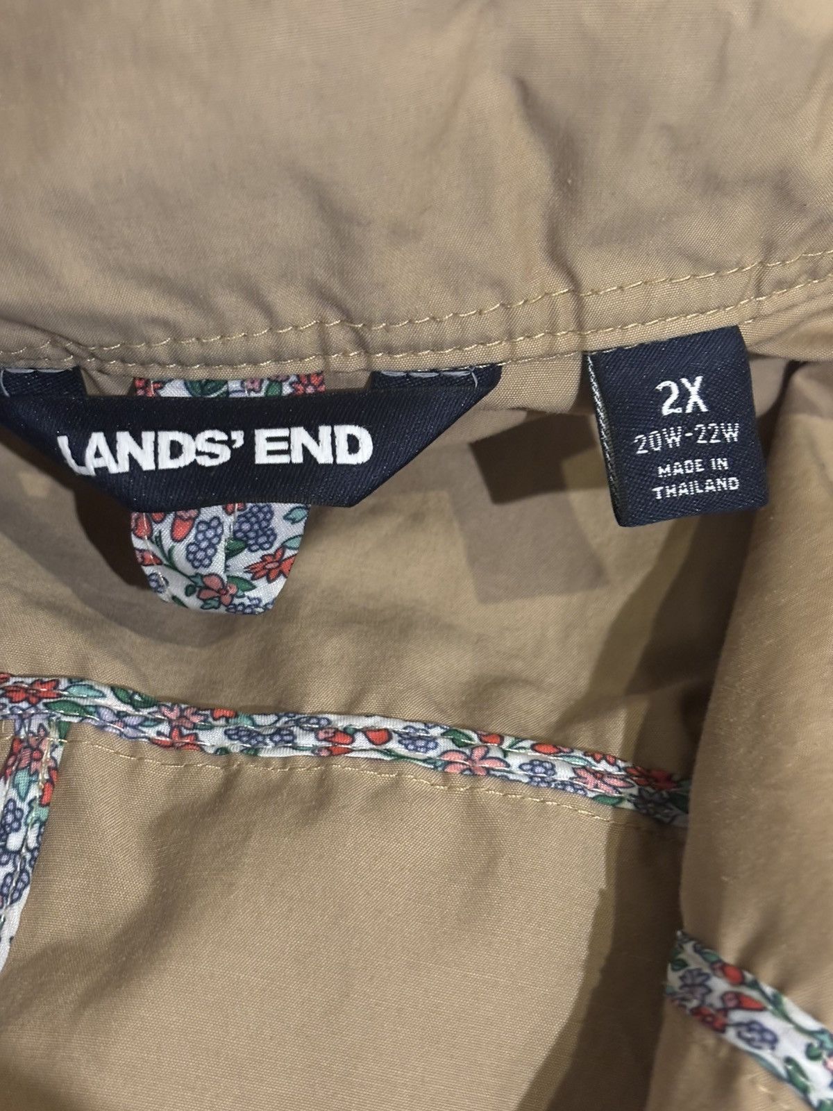 Lands' End Women’s tan utility Jacket.wj2510 Size XXL / US 16-18 / IT 52-54 - 12 Thumbnail