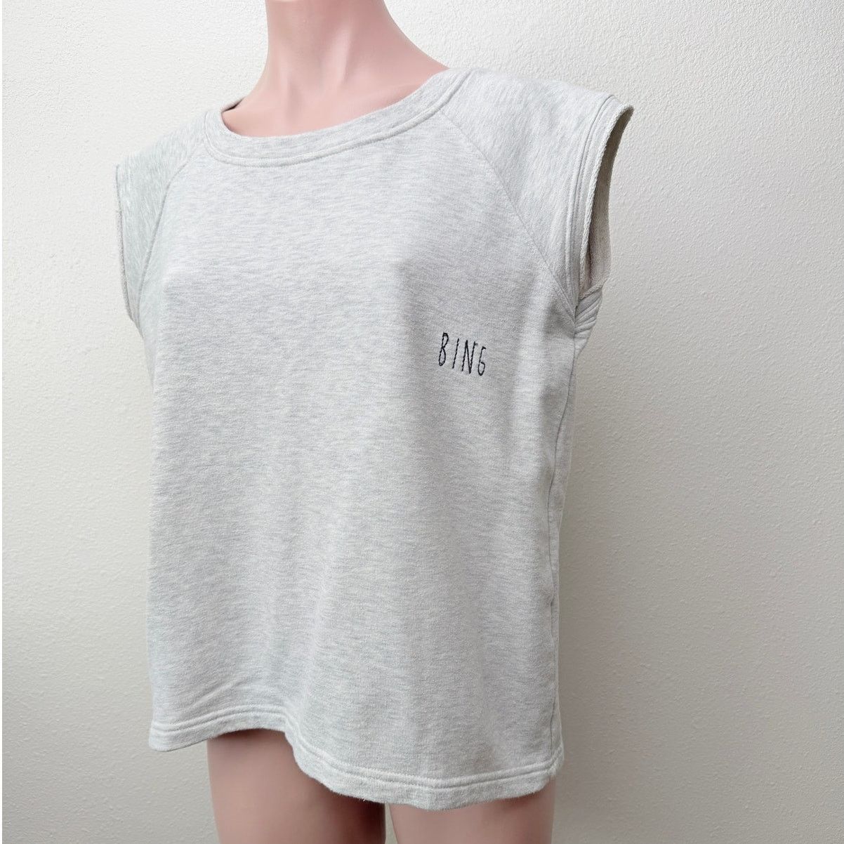 Anine Bing Anine Bing Gray Sleeveless Sweater Minimalist Logo Top SM Size S / US 4 / IT 40 - 2 Thumbnail