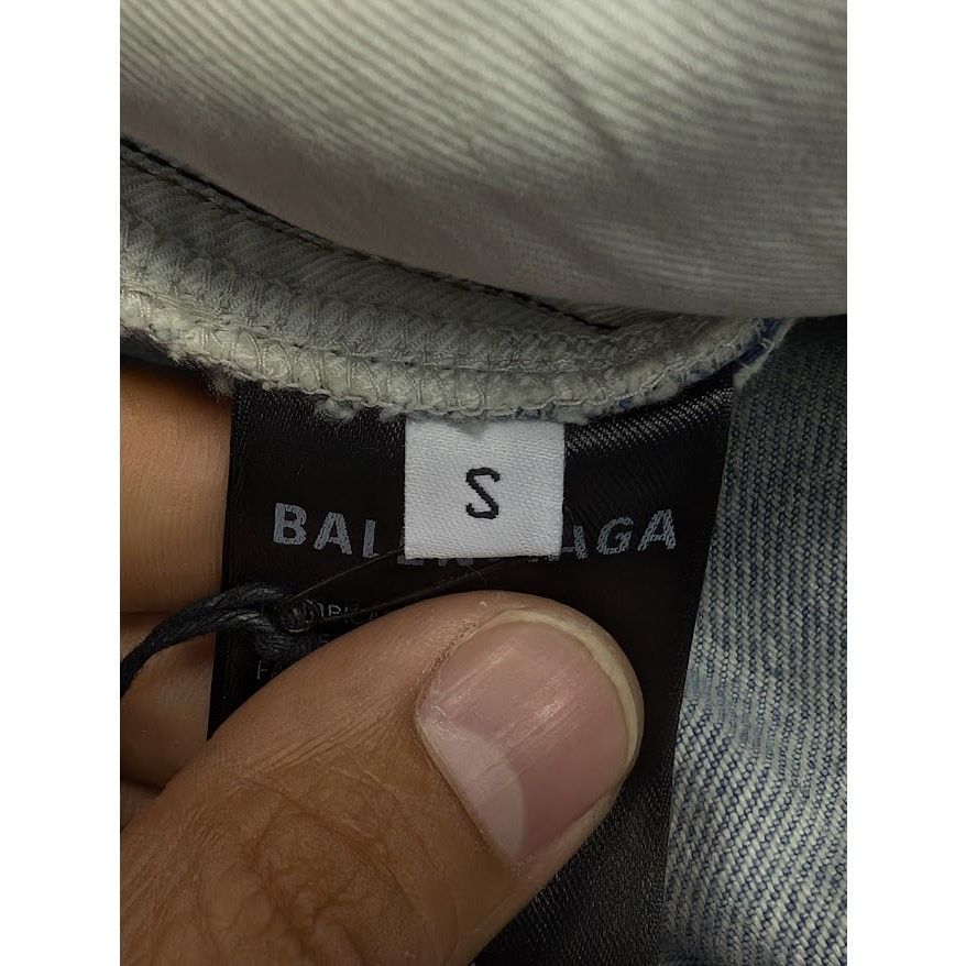 Balenciaga o1rshd1 Organic Japanese Twill Sticker Baggy Pant Dirty Blue Size US 30 / EU 46 - 14 Thumbnail