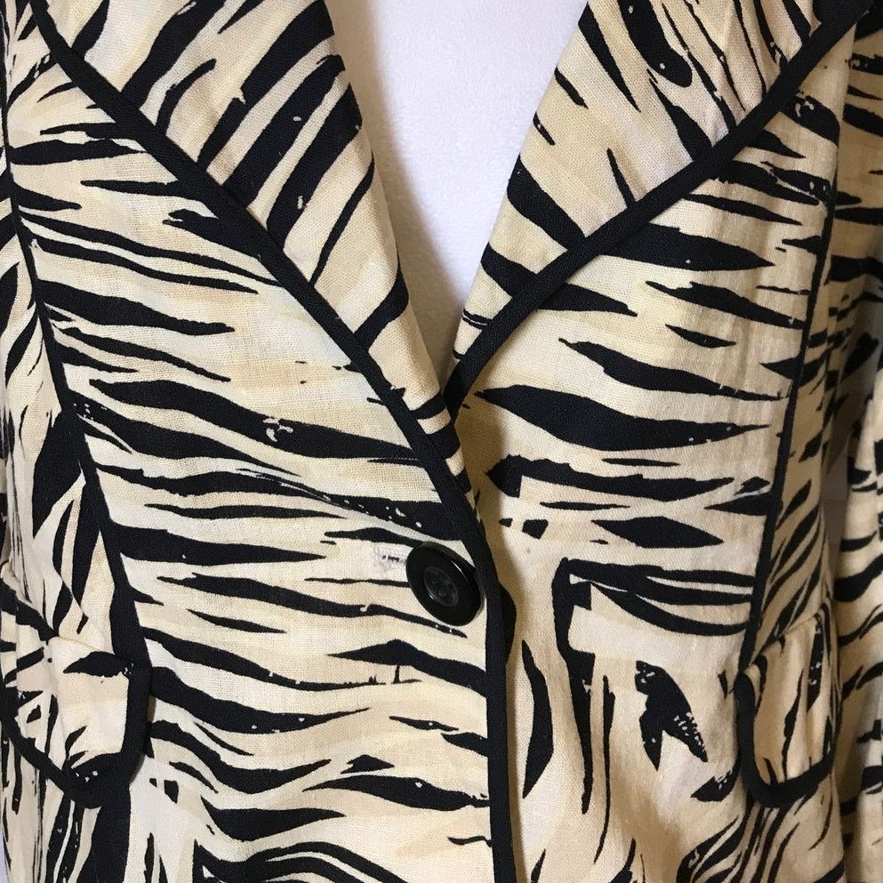 Other Brandon Thomas Vintage Animal Print V-neck ¾ Sleeve Jacket L Size L / US 10 / IT 46 - 5 Thumbnail