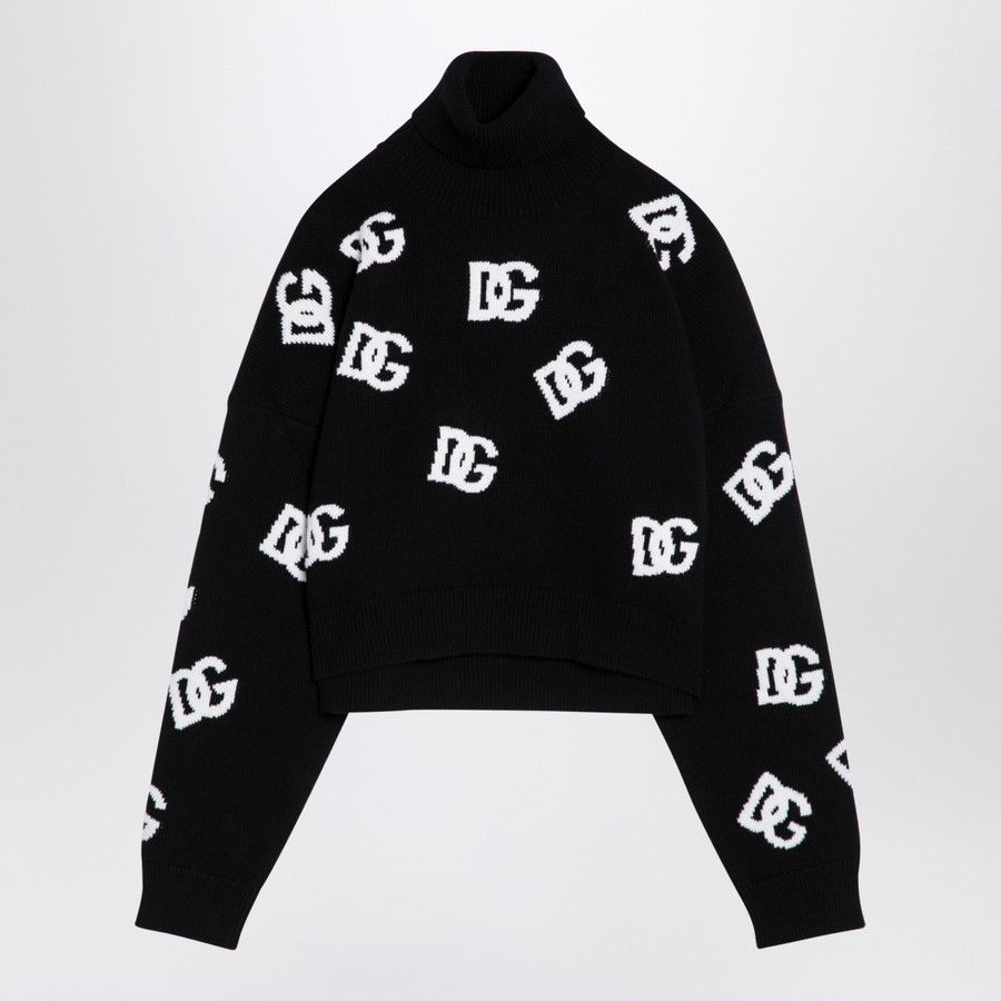 Dolce & Gabbana o1d2blof0824 Turtleneck Sweater in Black & White Size XS / US 0-2 / IT 36-38 - 1 Thumbnail