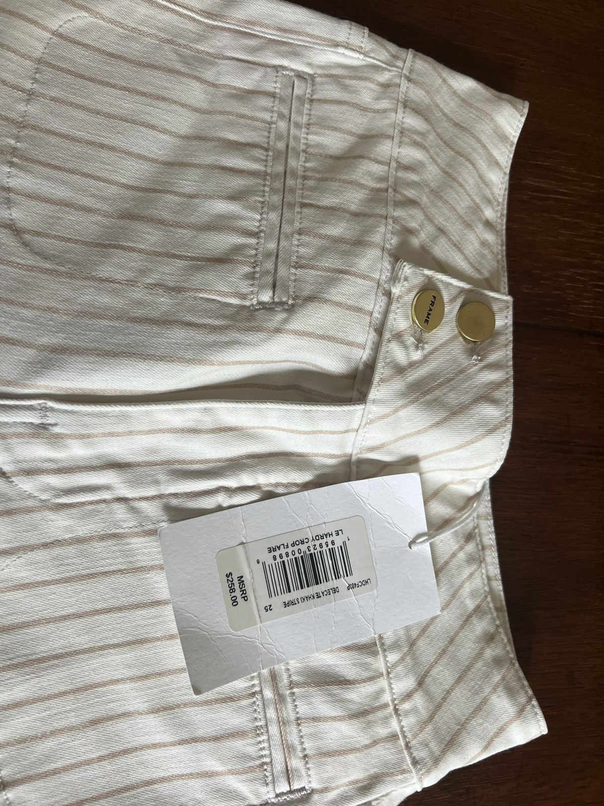 Frame Frame - Deleca Khaki Stripe Pant - 25 Size 25" / US 0 / IT 36 - 4 Thumbnail