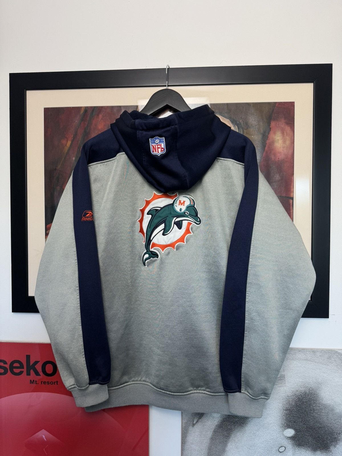 Reebok Reebok x Miami Dolphins Spellout Hoodie NFL Team Football Size US M / EU 48-50 / 2 - 2 Thumbnail
