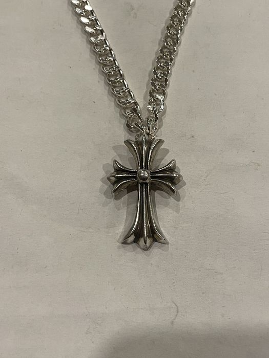 Chrome Hearts Chrome Hearts Large Cross Pendant Cuban Link Chain 