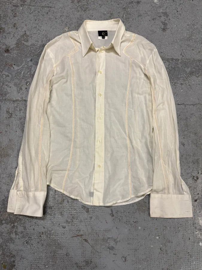 Just Cavalli × Vintage AW2004 Cavalli Cozy White Shirt Size US M / EU 48-50 / 2 - 8 Thumbnail