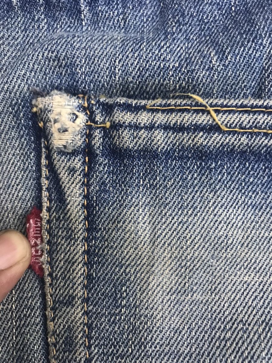 Warehouse 💥THRASHED💥WAREHOUSE SPECIAL Thrashed Selvedge Jeans Size US 29 - 18 Thumbnail